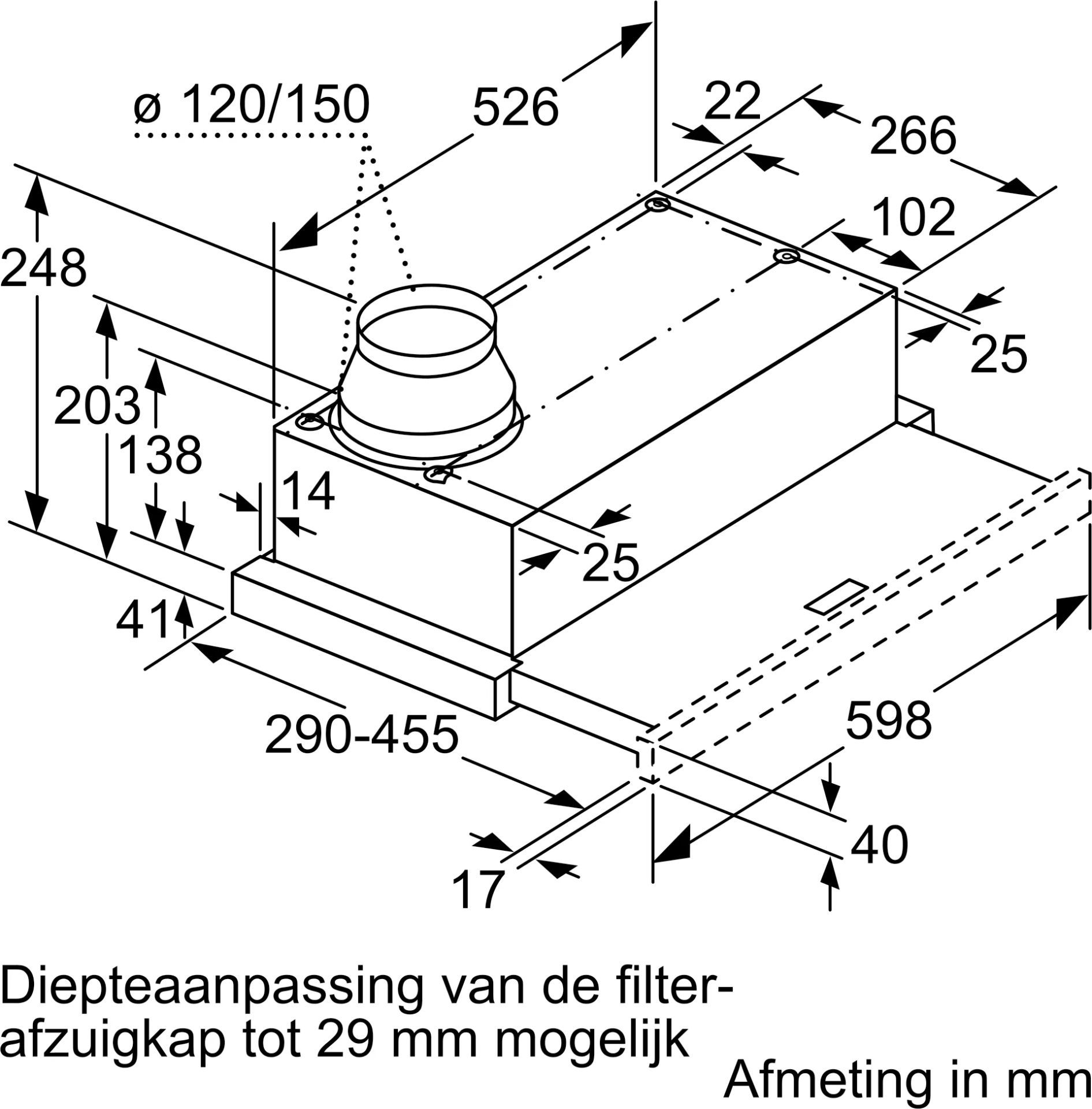 BOSCH SERIE 4 telescopische dampkap - 60cm - DFM064A52