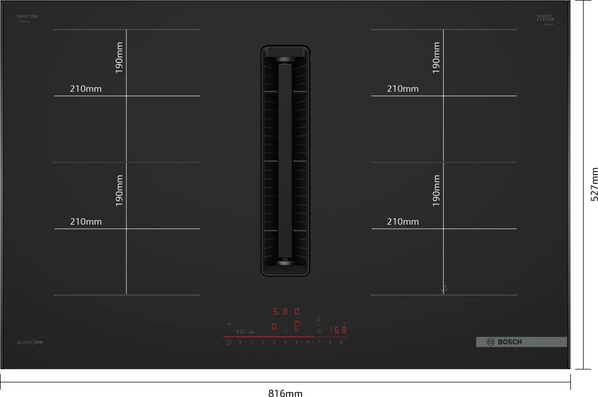 BOSCH SERIE 6 kookplaat met afzuiging - 80cm - PVQ89BH26E