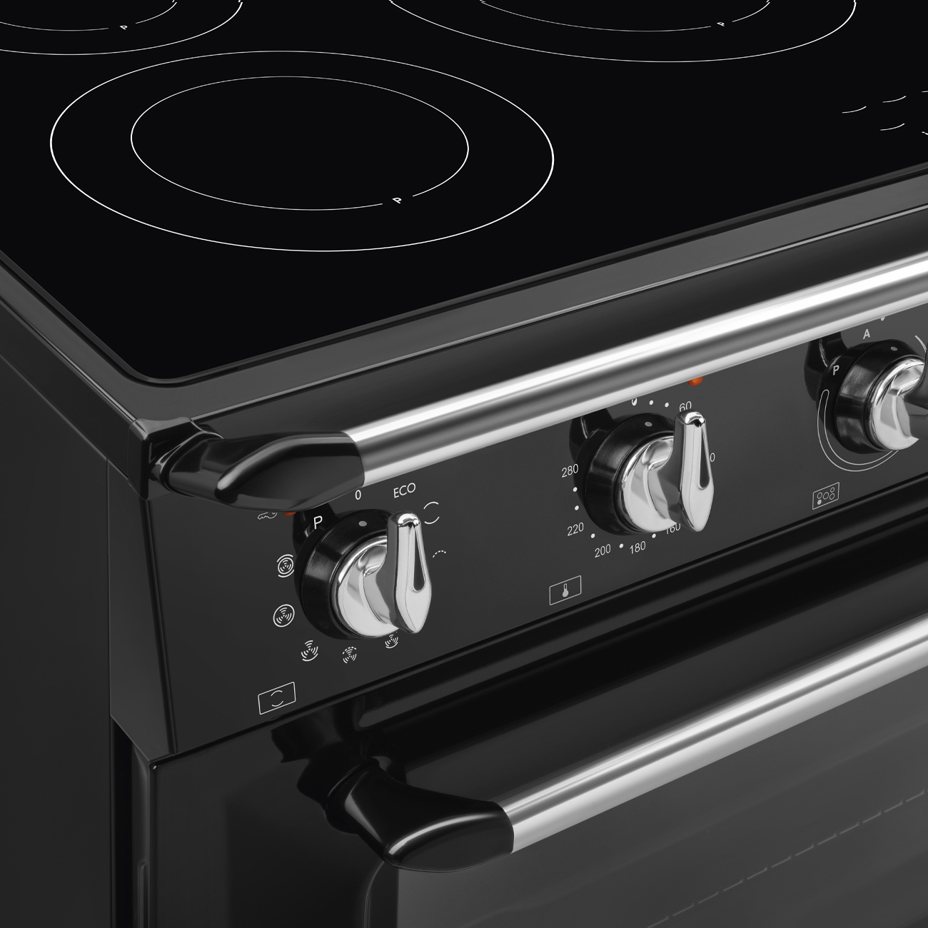 SMEG fornuis met inductie kookplaat - 90cm - TR90IPBL
