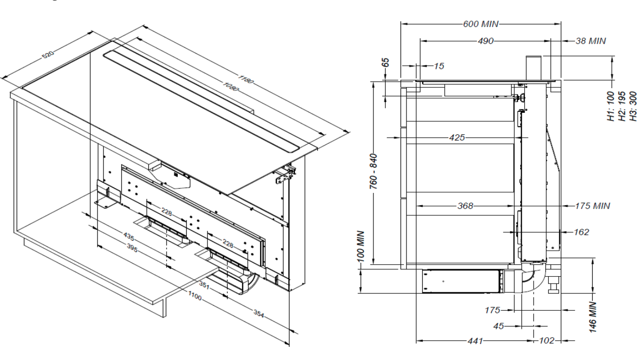 NOVY kookplaat met afzuiging - 120cm - 42120-G1