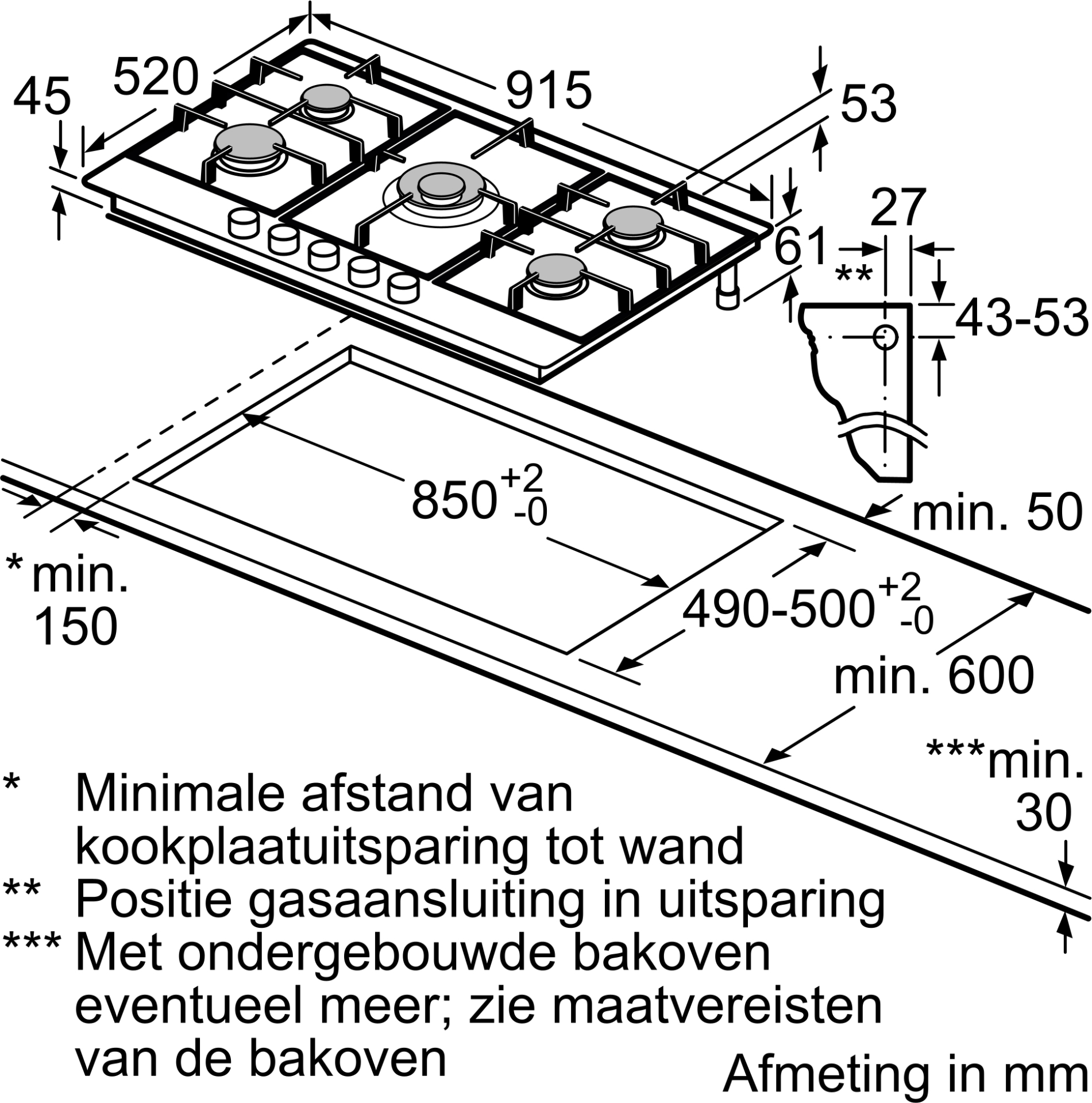 SIEMENS IQ500 gaskookplaat - 90cm - EC9A5RI90