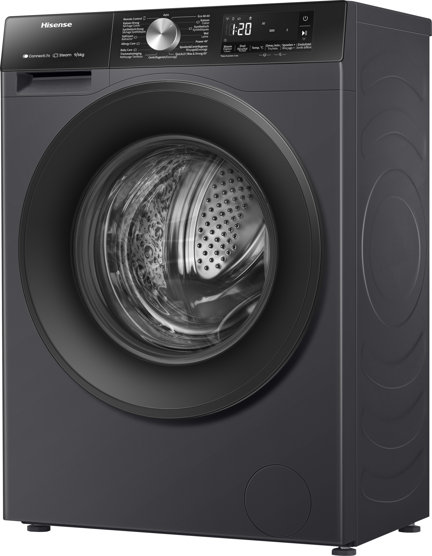 HISENSE was- droogcombinatie - WD3S9043BB3