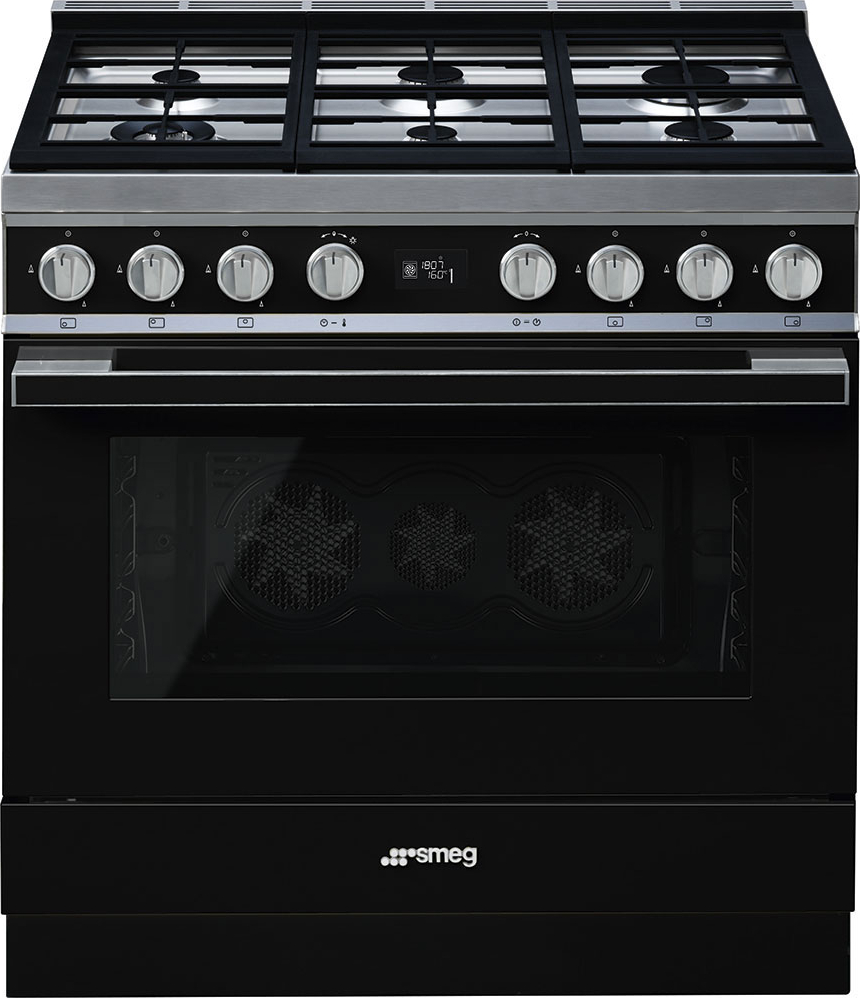 SMEG fornuis met gaskookplaat - 90cm - CPF9GPBL
