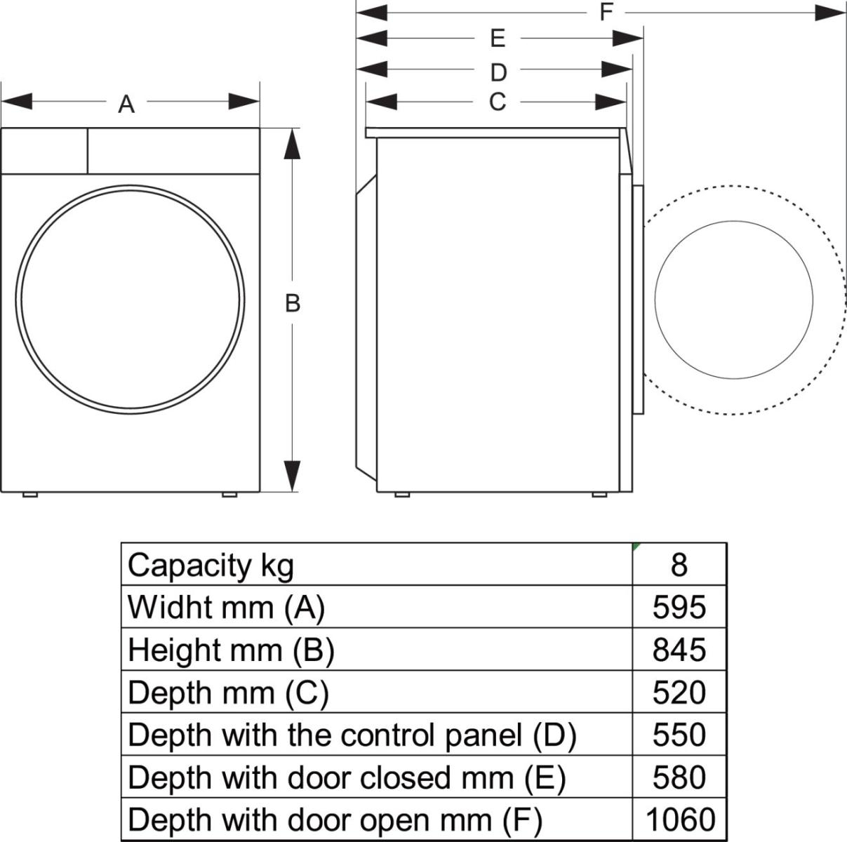 HISENSE droogkast - warmtepomp - DH3S802BW2