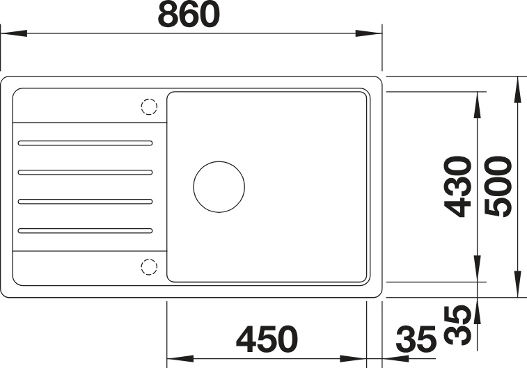 BLANCO LEGRA spoelbak - 523331