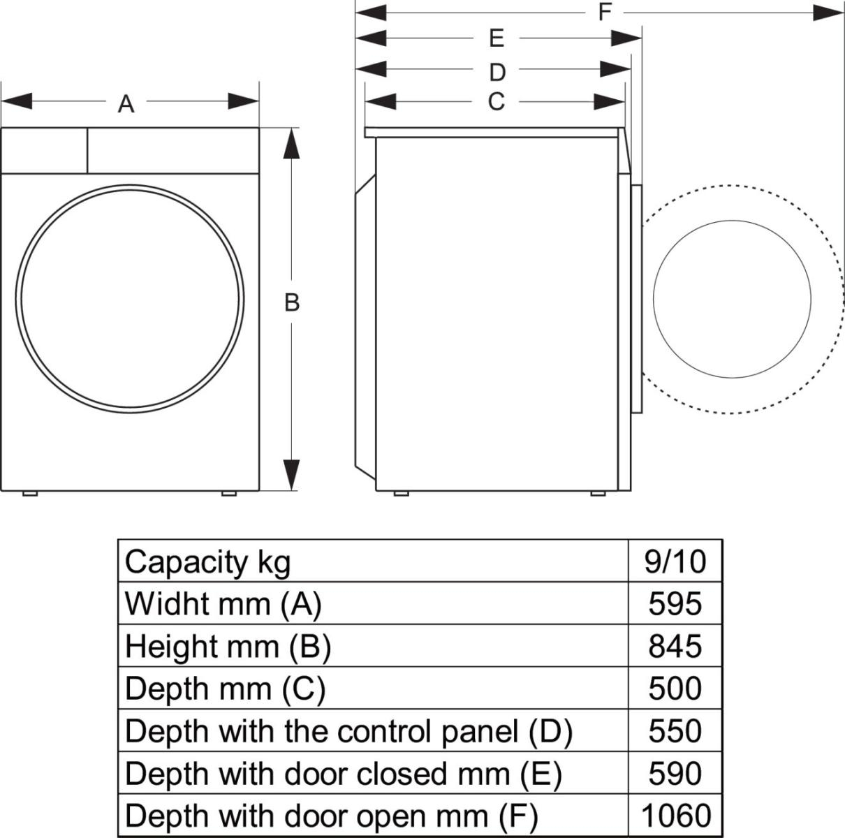 HISENSE was- droogcombinatie - WD3S9043BW3