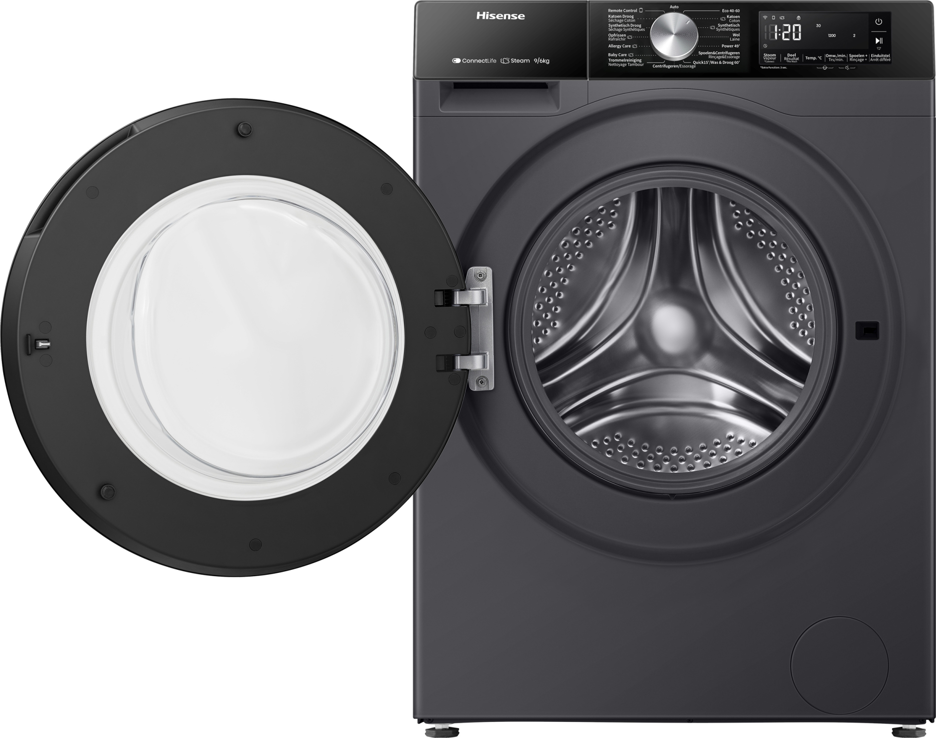 HISENSE was- droogcombinatie - WD3S9043BB3