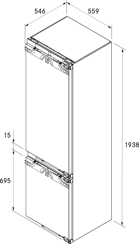 BORA koel-/vriescombinatie - 194cm - C194KGS2