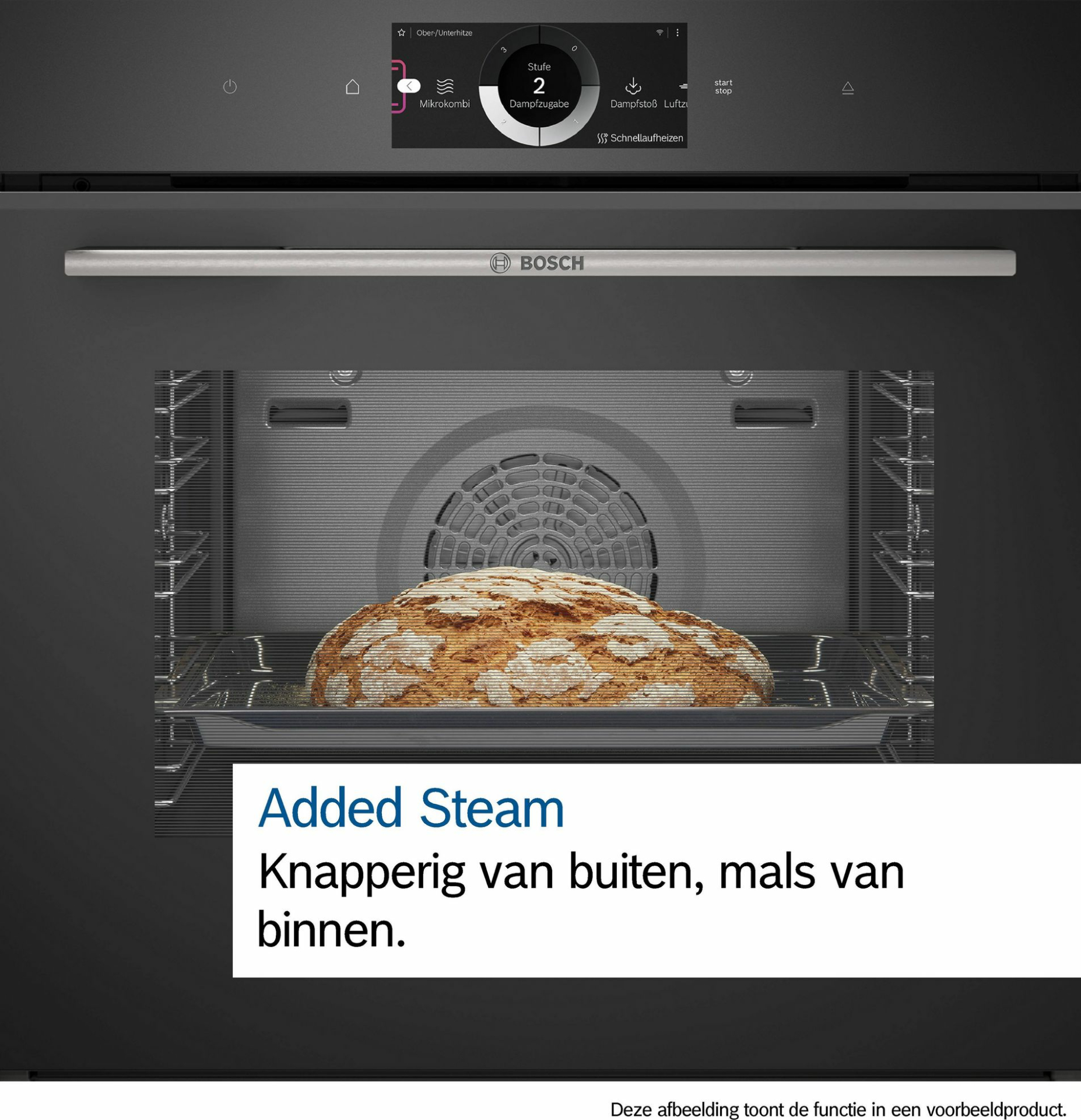 BOSCH SERIE 8 multifunctionele oven met stoom - 60cm - HSG936DB1