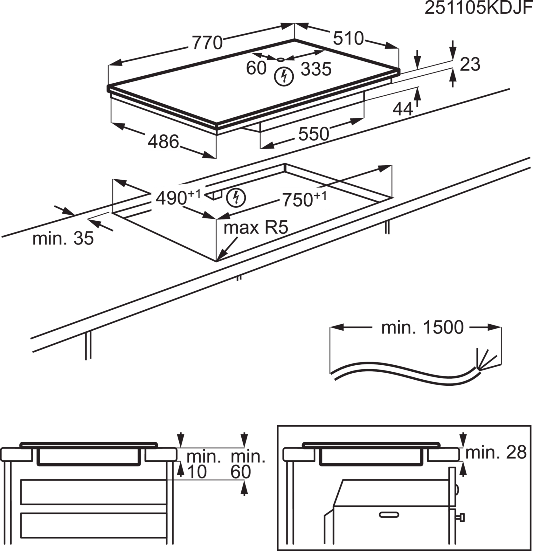 AEG 6000 inductiekookplaat - 80cm - NII84B00IZ
