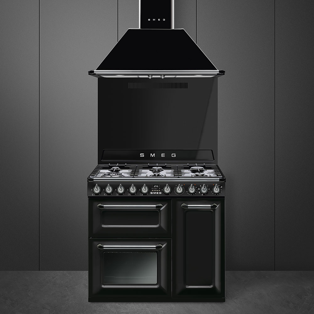 SMEG fornuis met gaskookplaat - 90cm - TR93BL