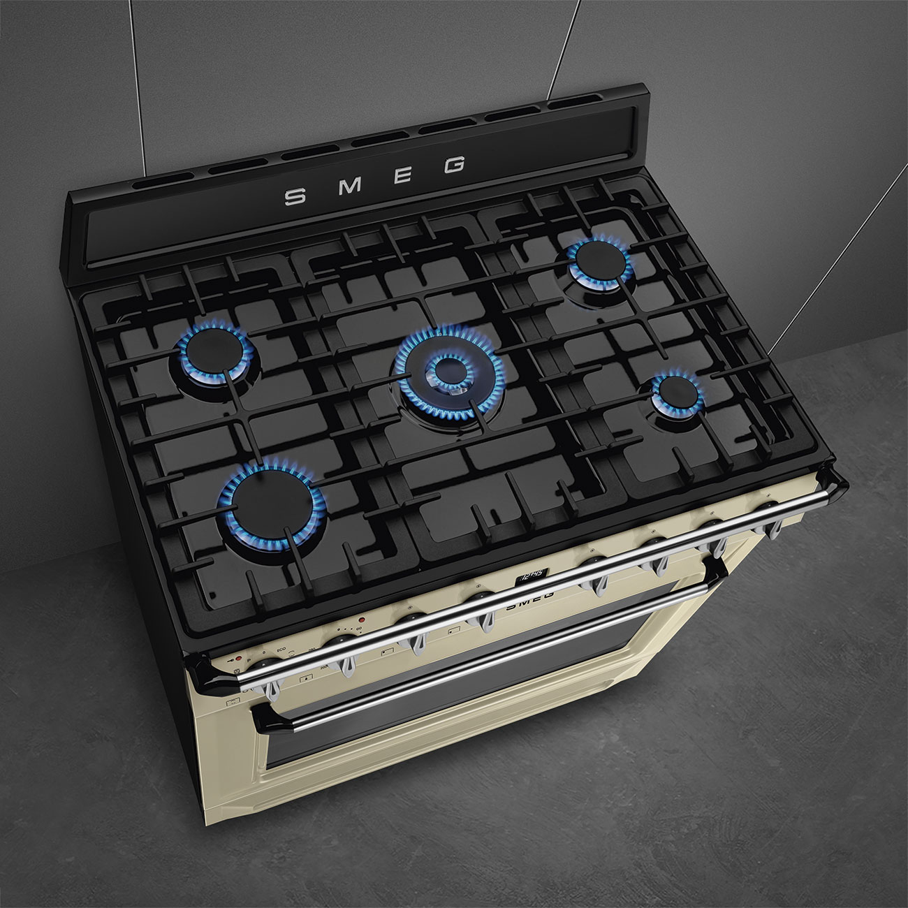 SMEG fornuis met gaskookplaat - 90cm - TR90GPP