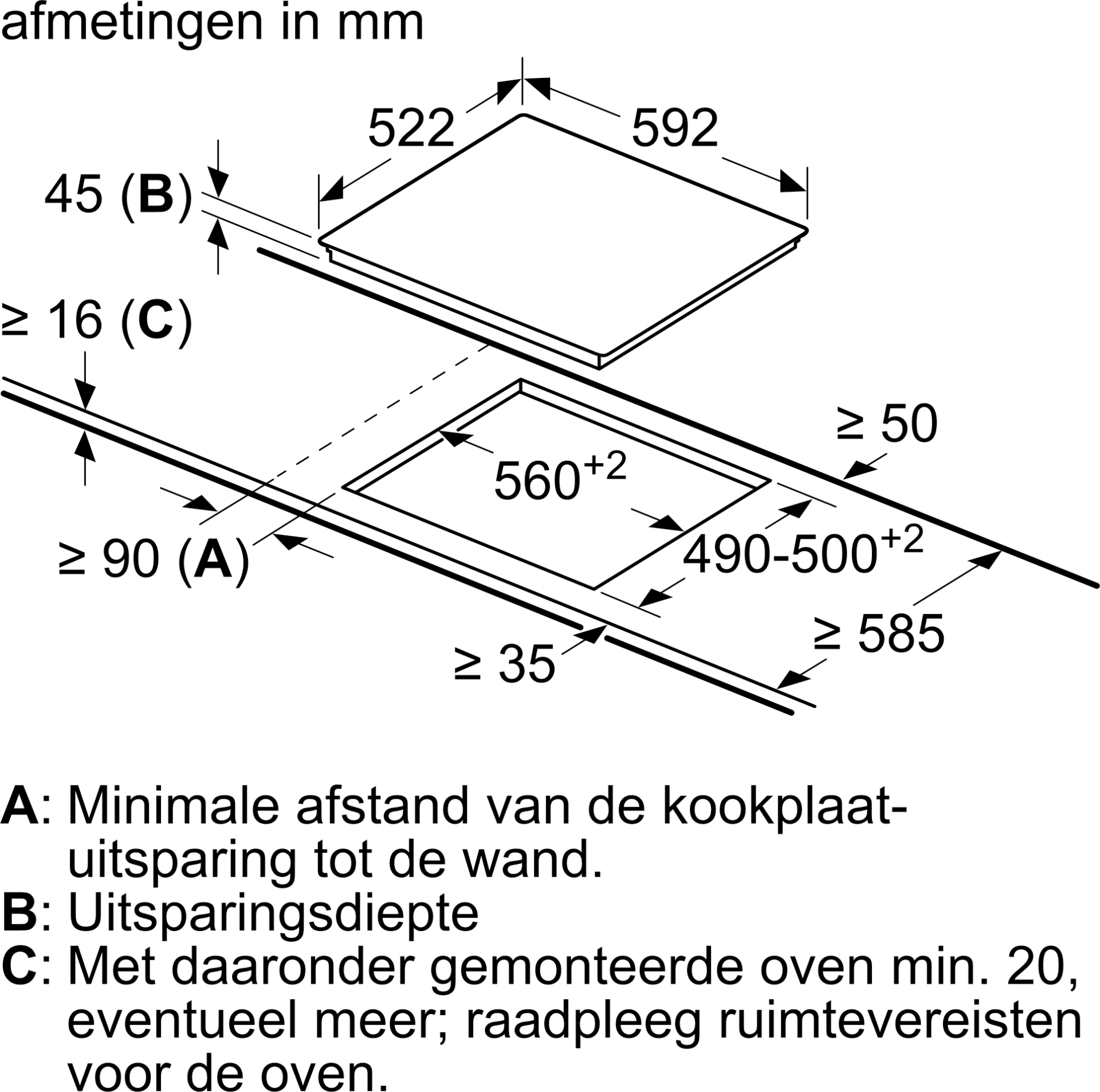 BOSCH SERIE 4 vitrokeramische kookplaat - 60cm - PKE61RBA2E
