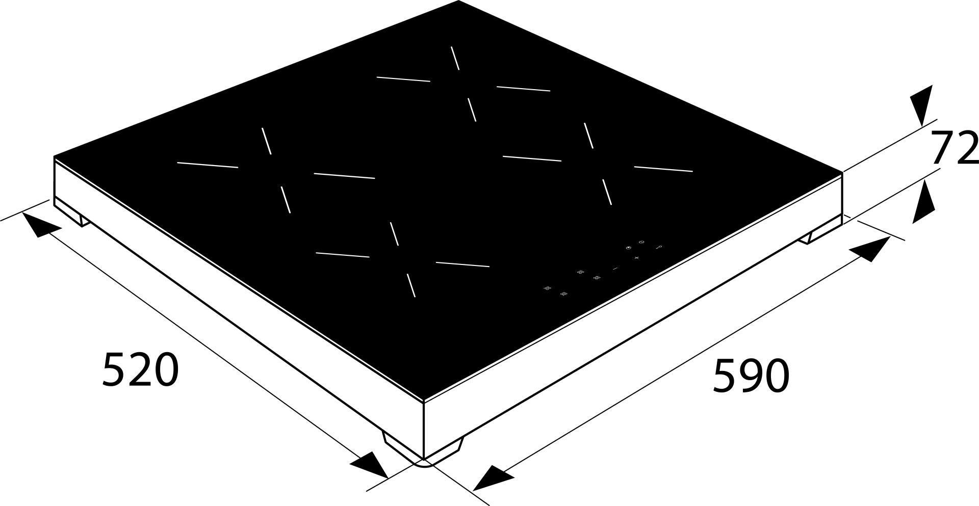 ETNA inductiekookplaat - 59cm - KIV164RVS