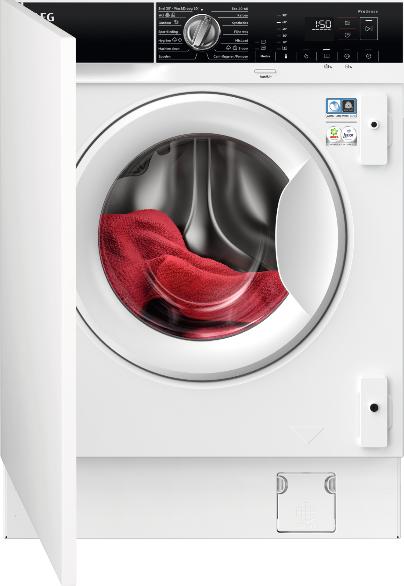 Inbouw was-droogcombinatie