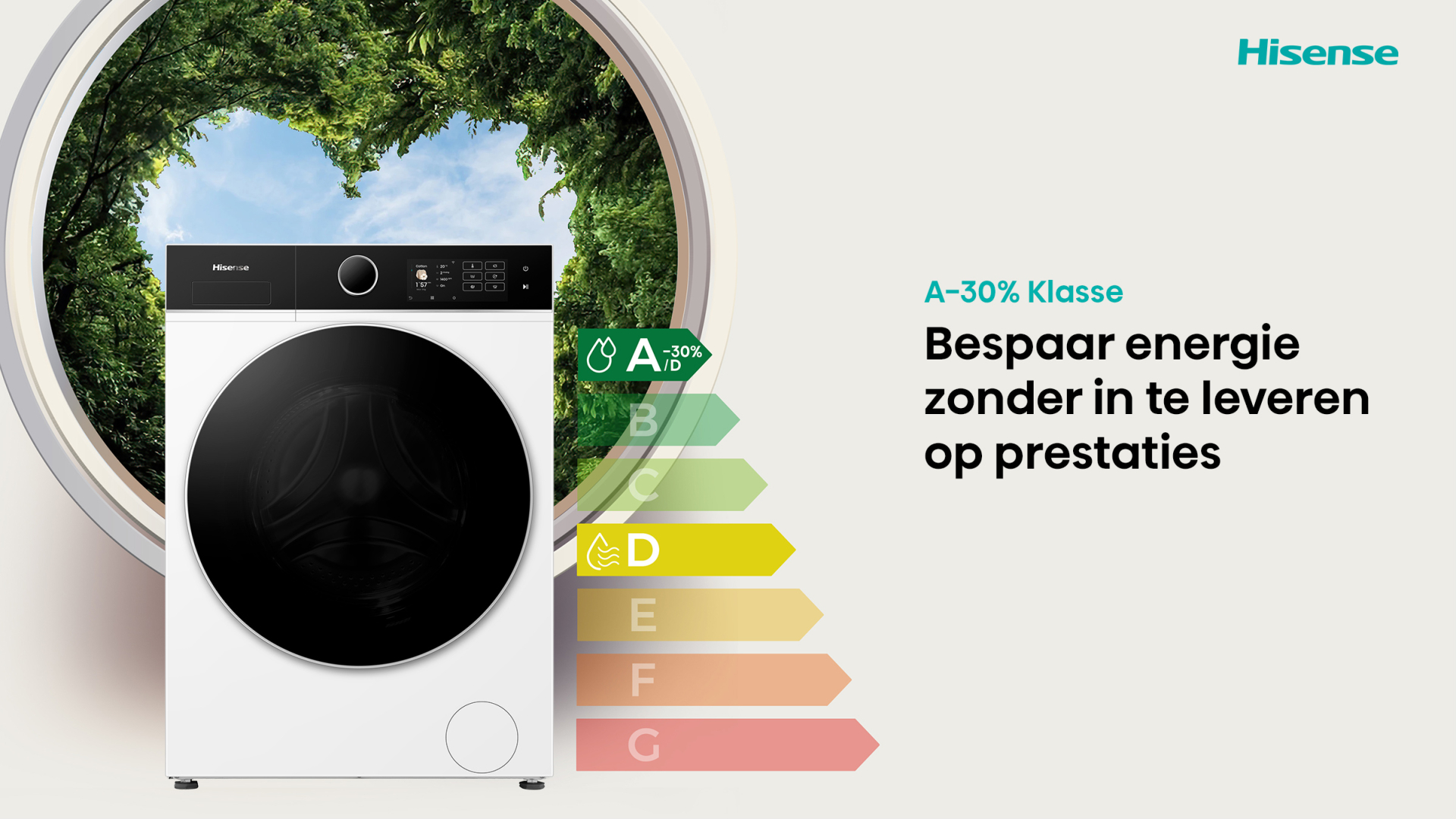 HISENSE was- droogcombinatie - WD5I8043BWF