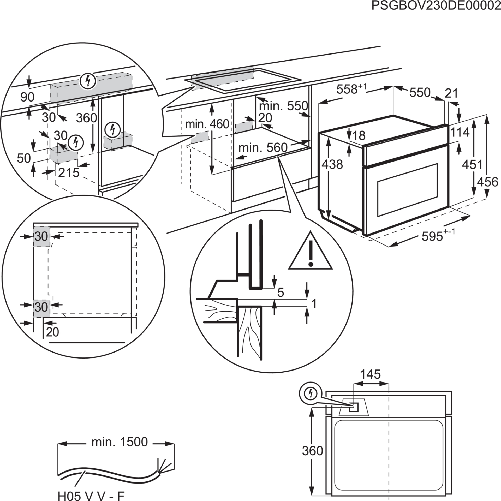 AEG 7000 multifunctionele oven met microgolfoven - 45cm - NKO7N721B