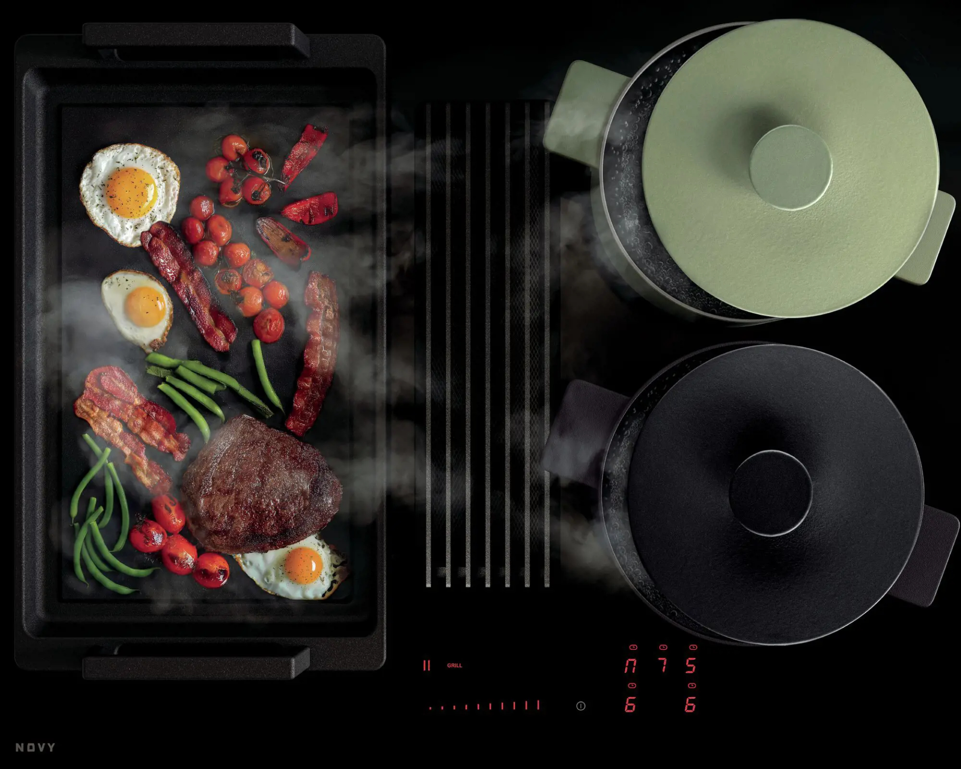 NOVY EASY kookplaat met afzuiging - 65cm - 1871
