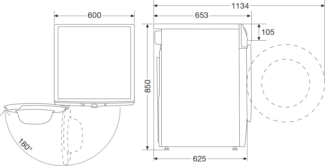 HISENSE droogkast - warmtepomp - DH3V903UW/BLX