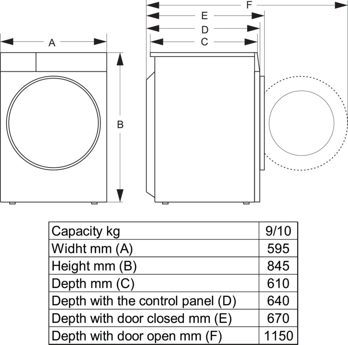 HISENSE droogkast - warmtepomp - DH5S102BB
