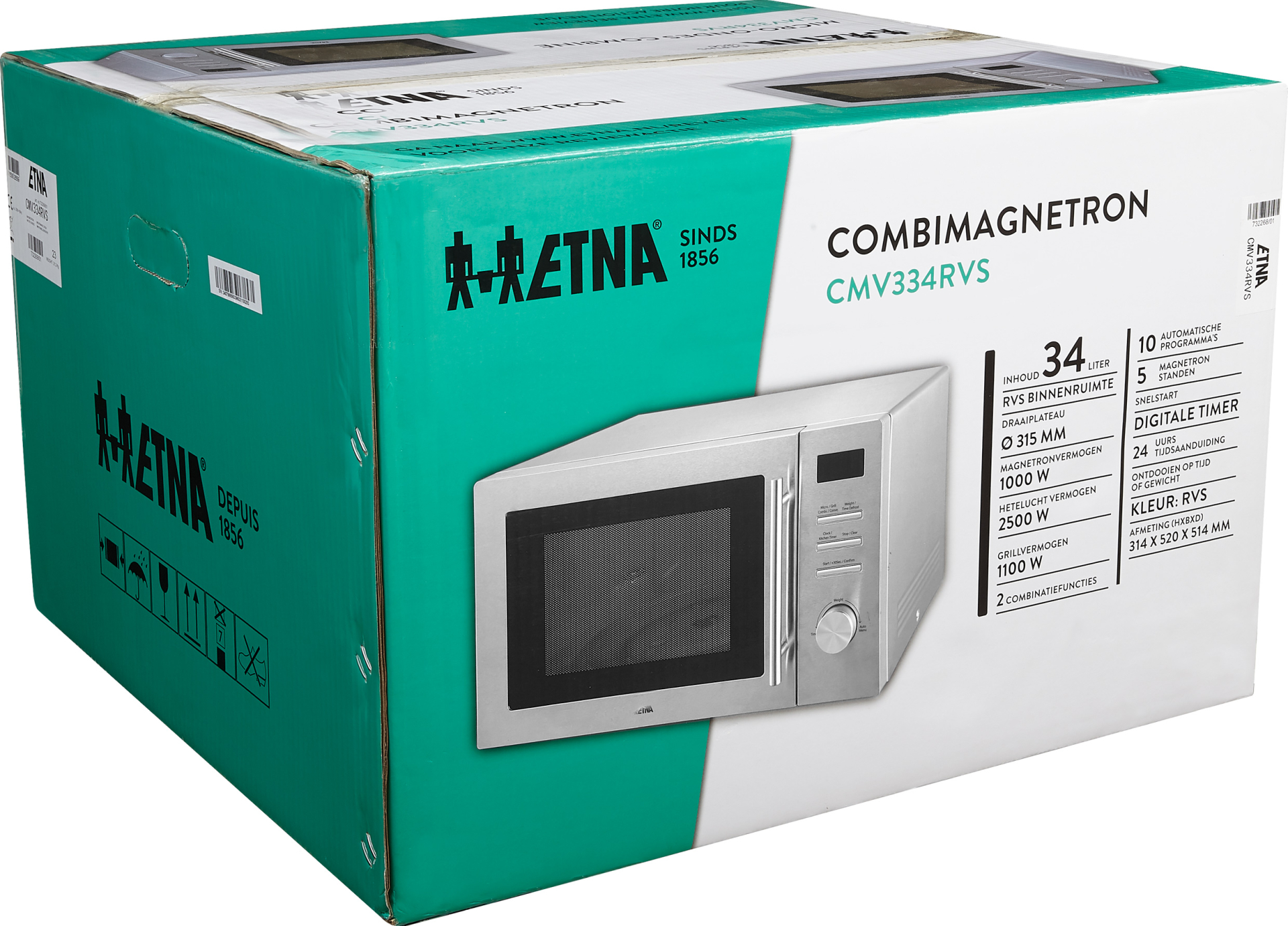 ETNA microgolfoven - combi - 31cm - CMV334RVS