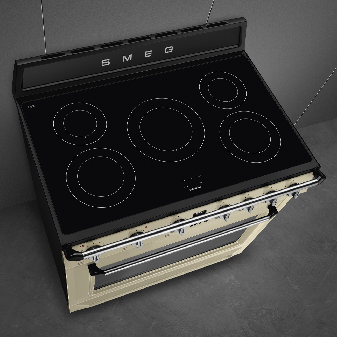 SMEG fornuis met inductie kookplaat - 90cm - TR90IPP