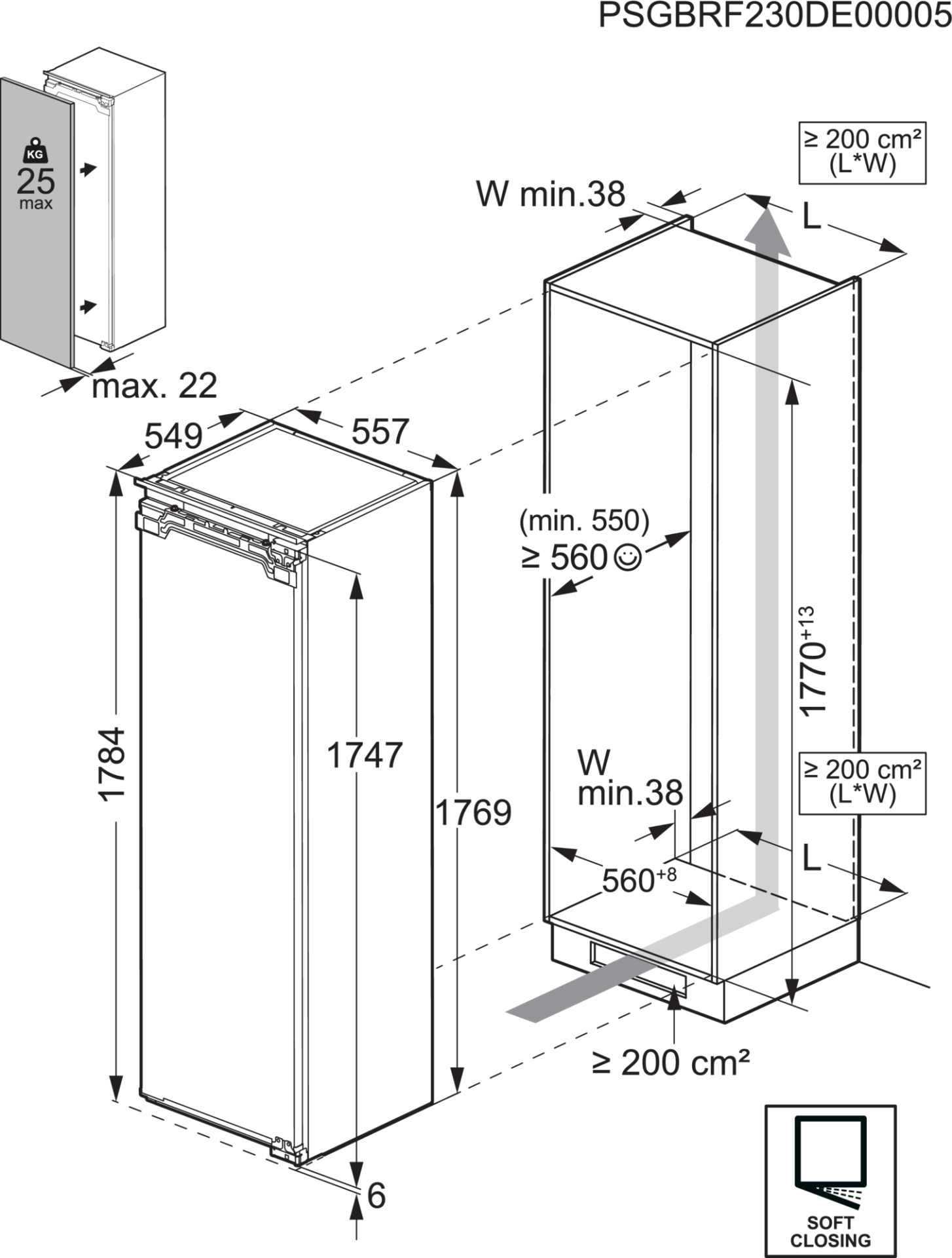 AEG 6000 koelkast zonder vriesvak - 178cm - NSK6D181BC