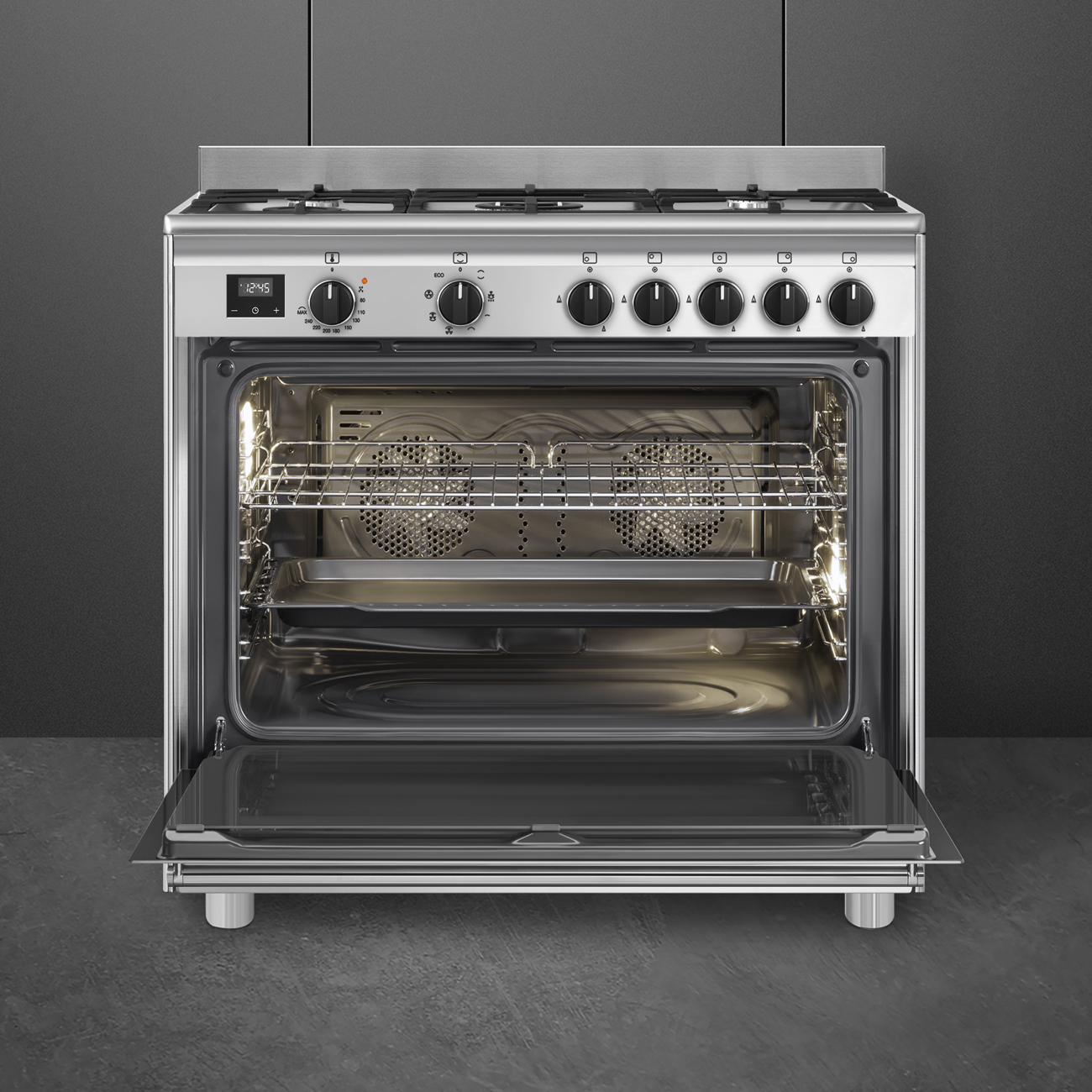SMEG fornuis met gaskookplaat - 90cm - BG91X2