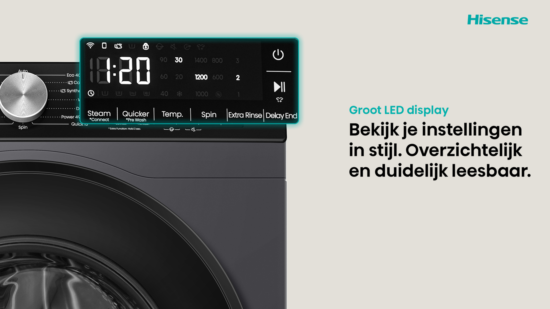 HISENSE was- droogcombinatie - WD3S9043BB3