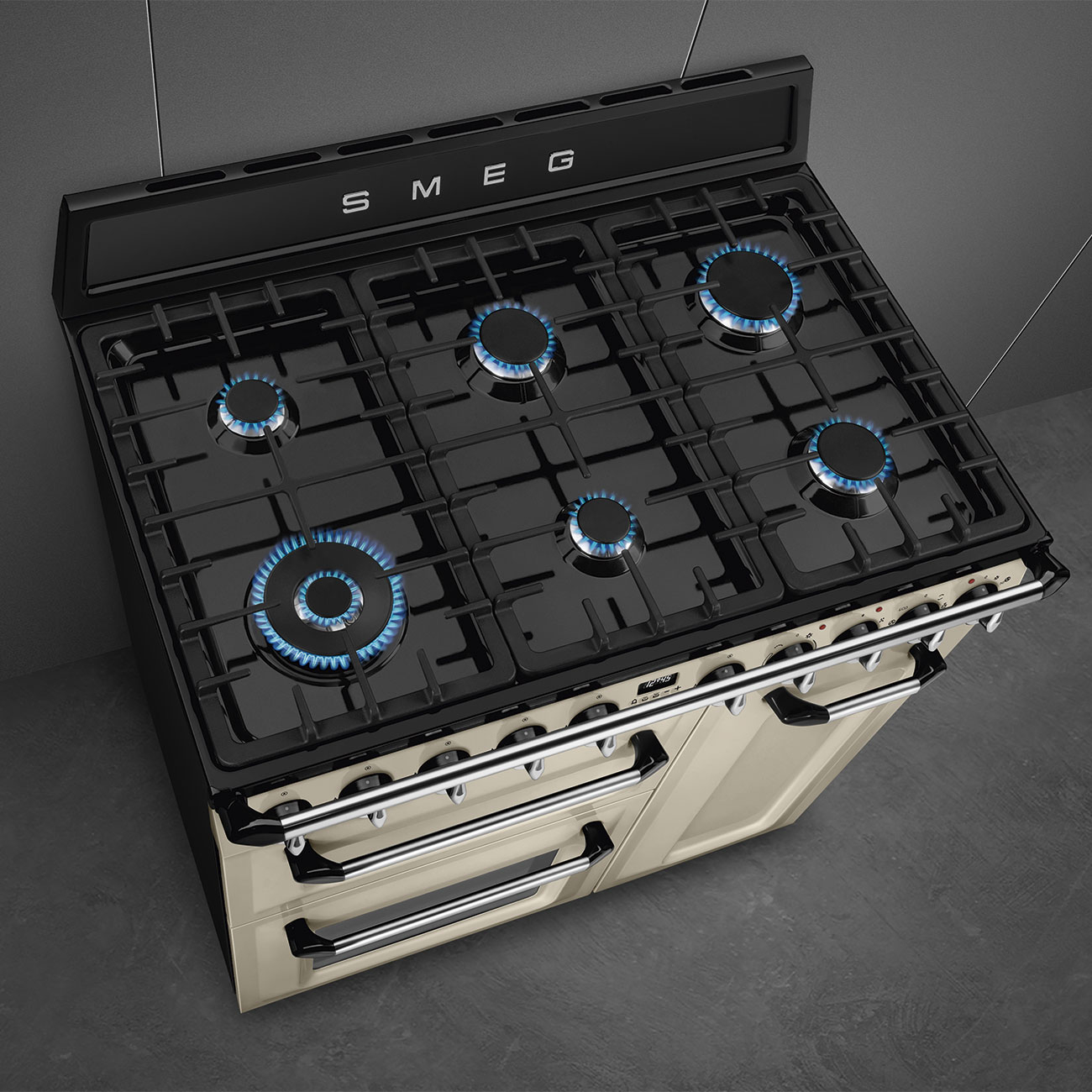 SMEG fornuis met gaskookplaat - 90cm - TR93P
