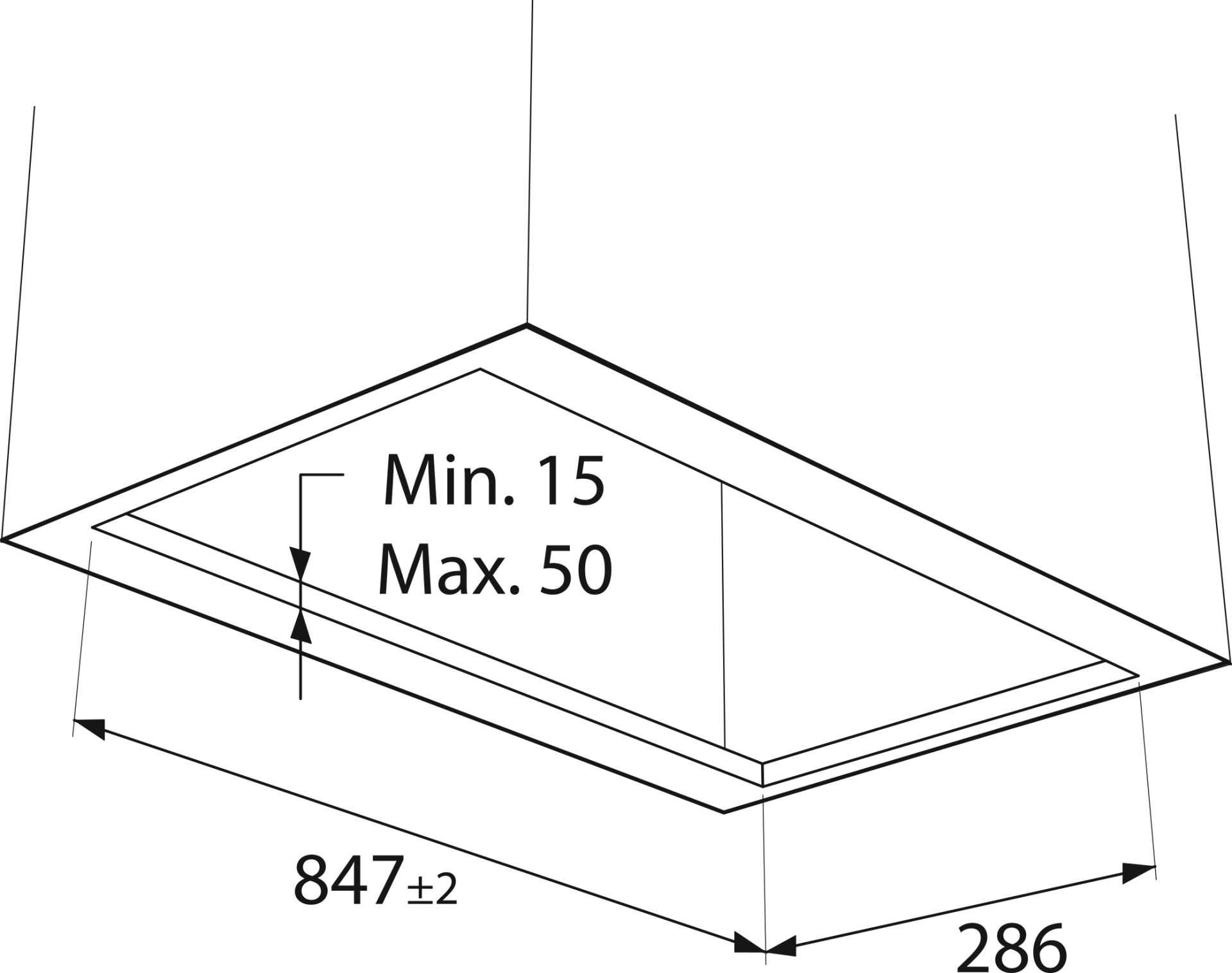 ATAG inbouw dampkap - 90cm - WU9054MG