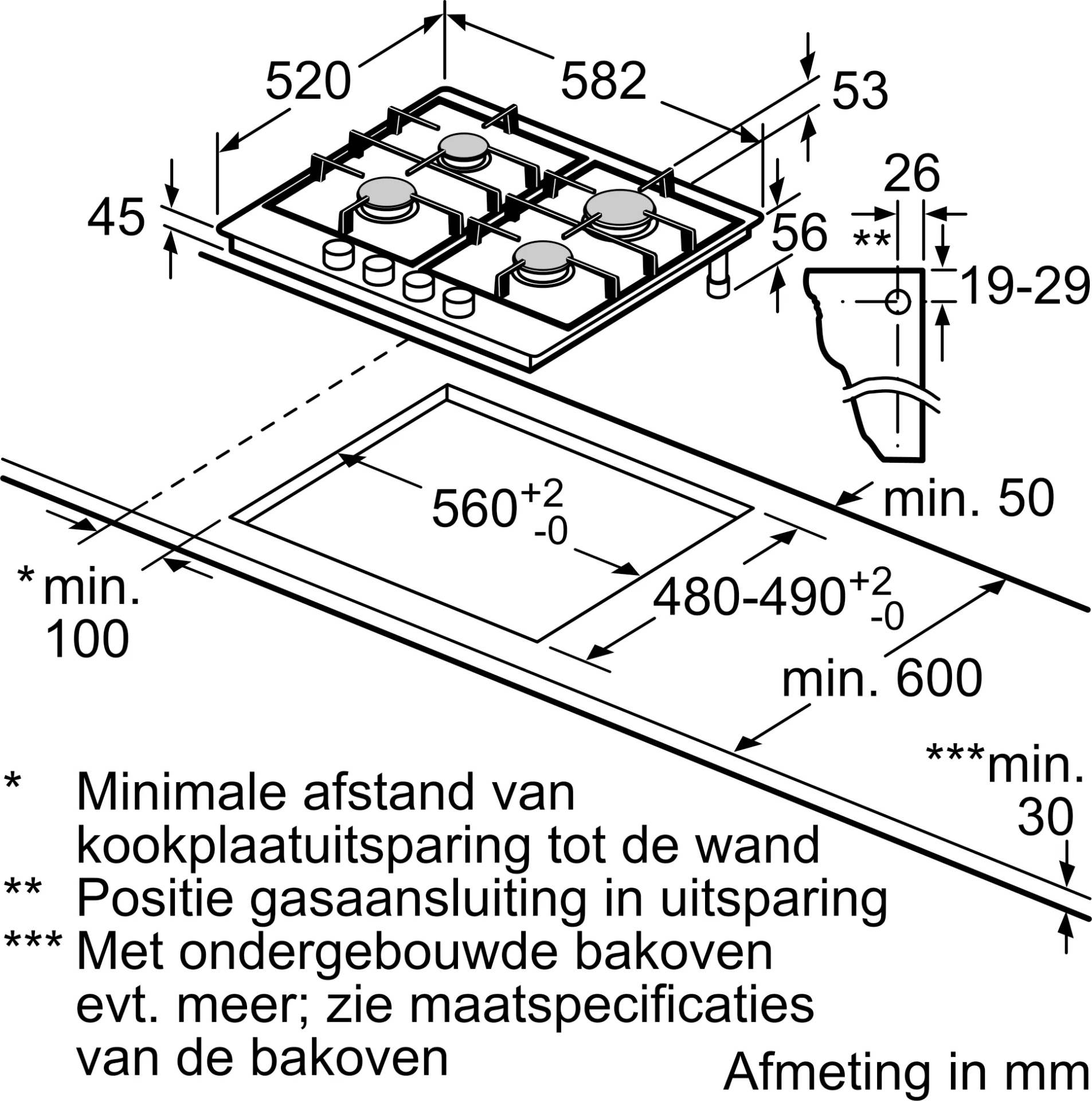 SIEMENS IQ300 gaskookplaat - 60cm - EG6B5PK90