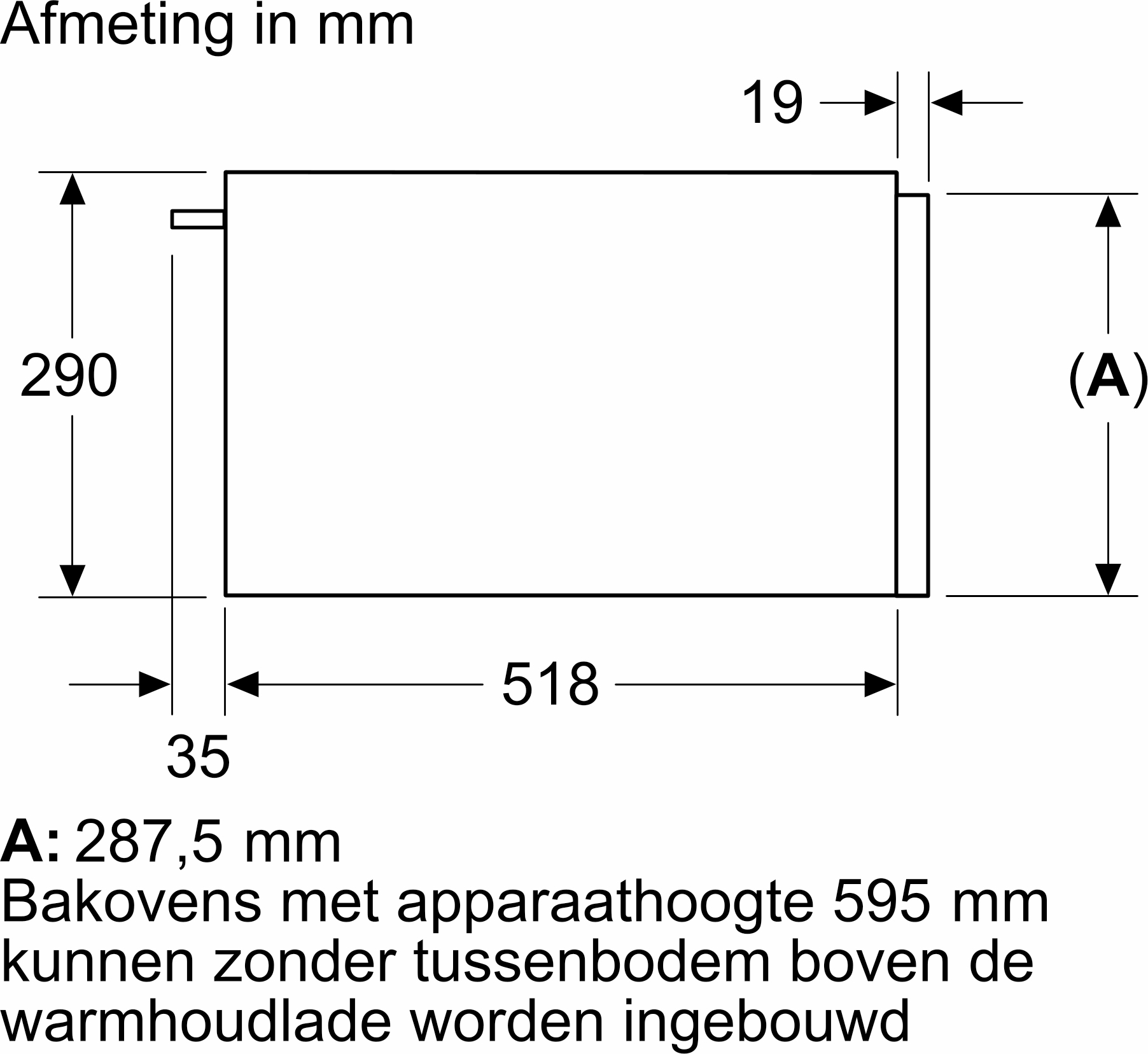 SIEMENS warmhoudlade - 29cm - BI710D1B1
