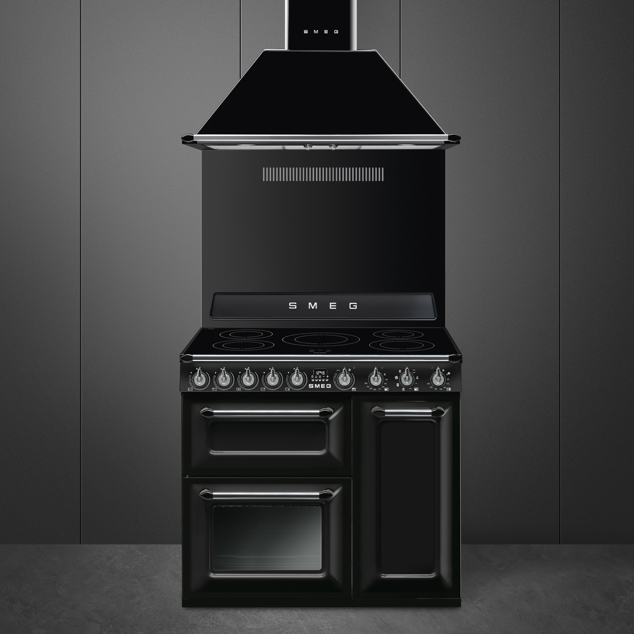 SMEG fornuis met inductie kookplaat - 90cm - TR93IBL2