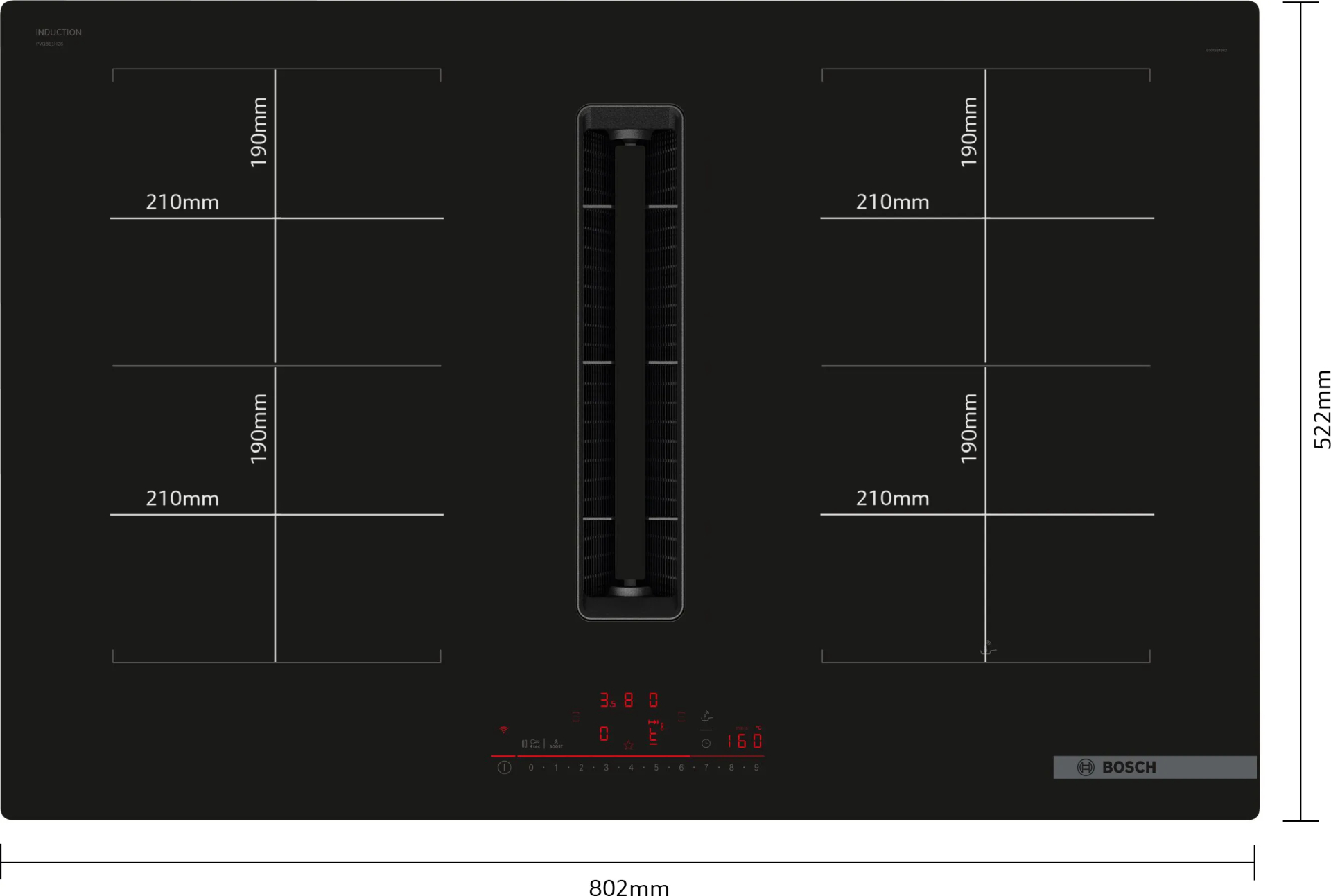 BOSCH SERIE 6 kookplaat met afzuiging - 80cm - PVQ811H26E