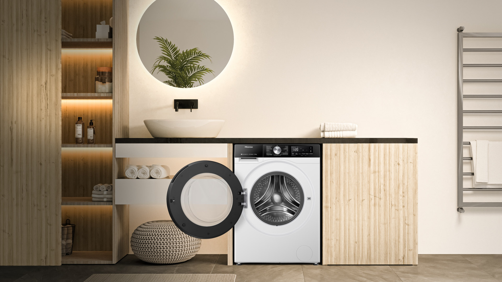 HISENSE was- droogcombinatie - WD3S9043BW3