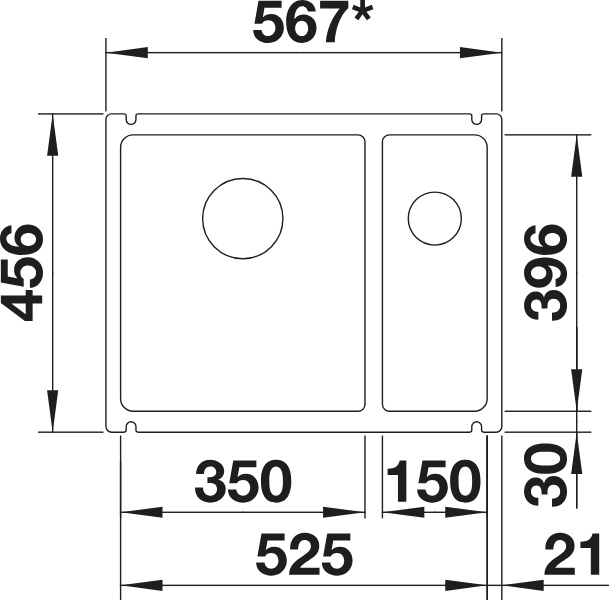 BLANCO SUBLINE spoelbak - 514522