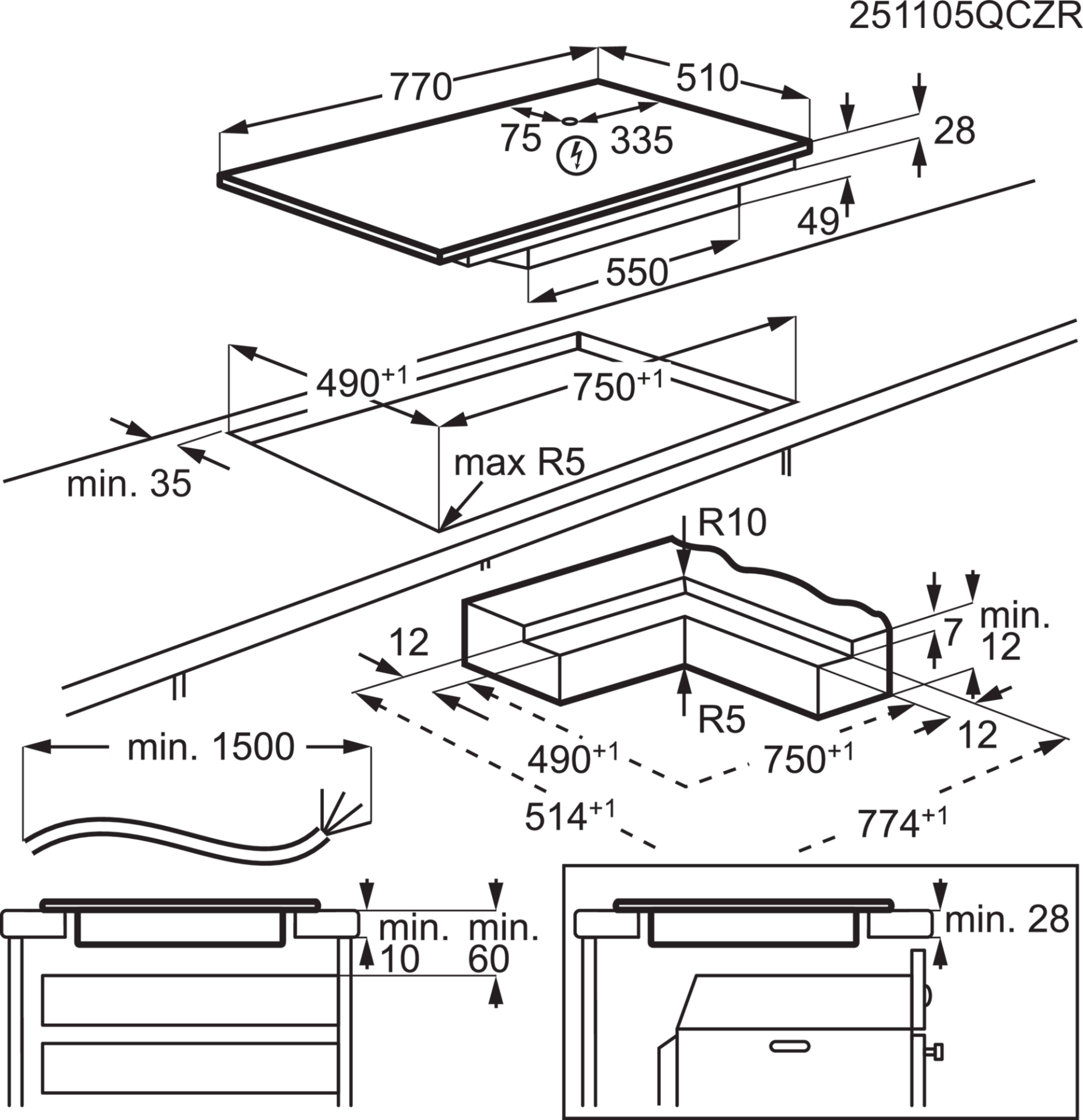 AEG 6000 inductiekookplaat - 80cm - NII84B00IZ