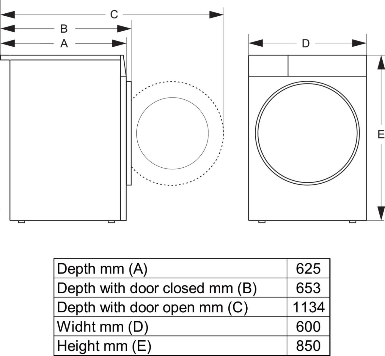 HISENSE droogkast - warmtepomp - DH3V903UW/BLX