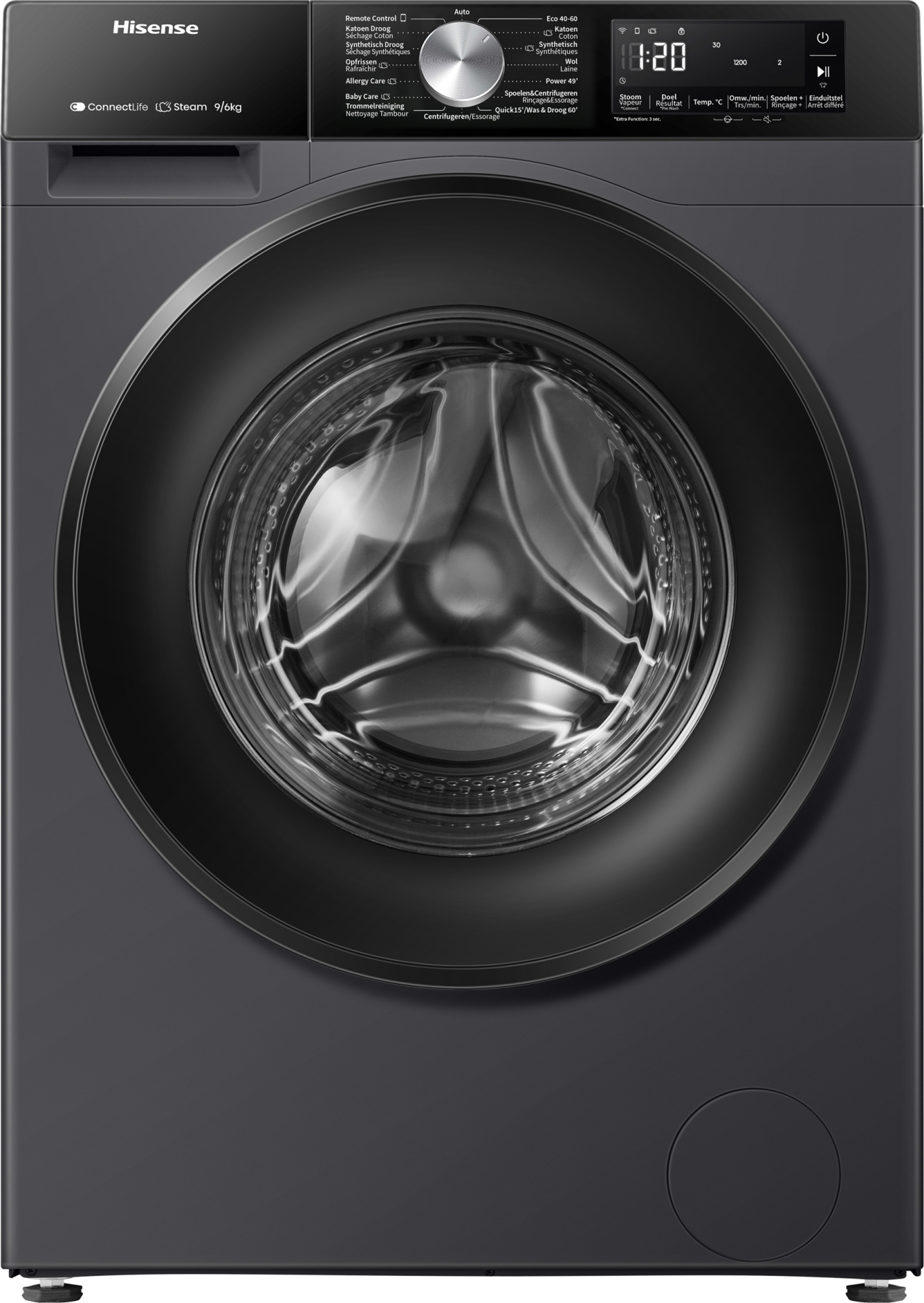 HISENSE was- droogcombinatie - WD3S9043BB3