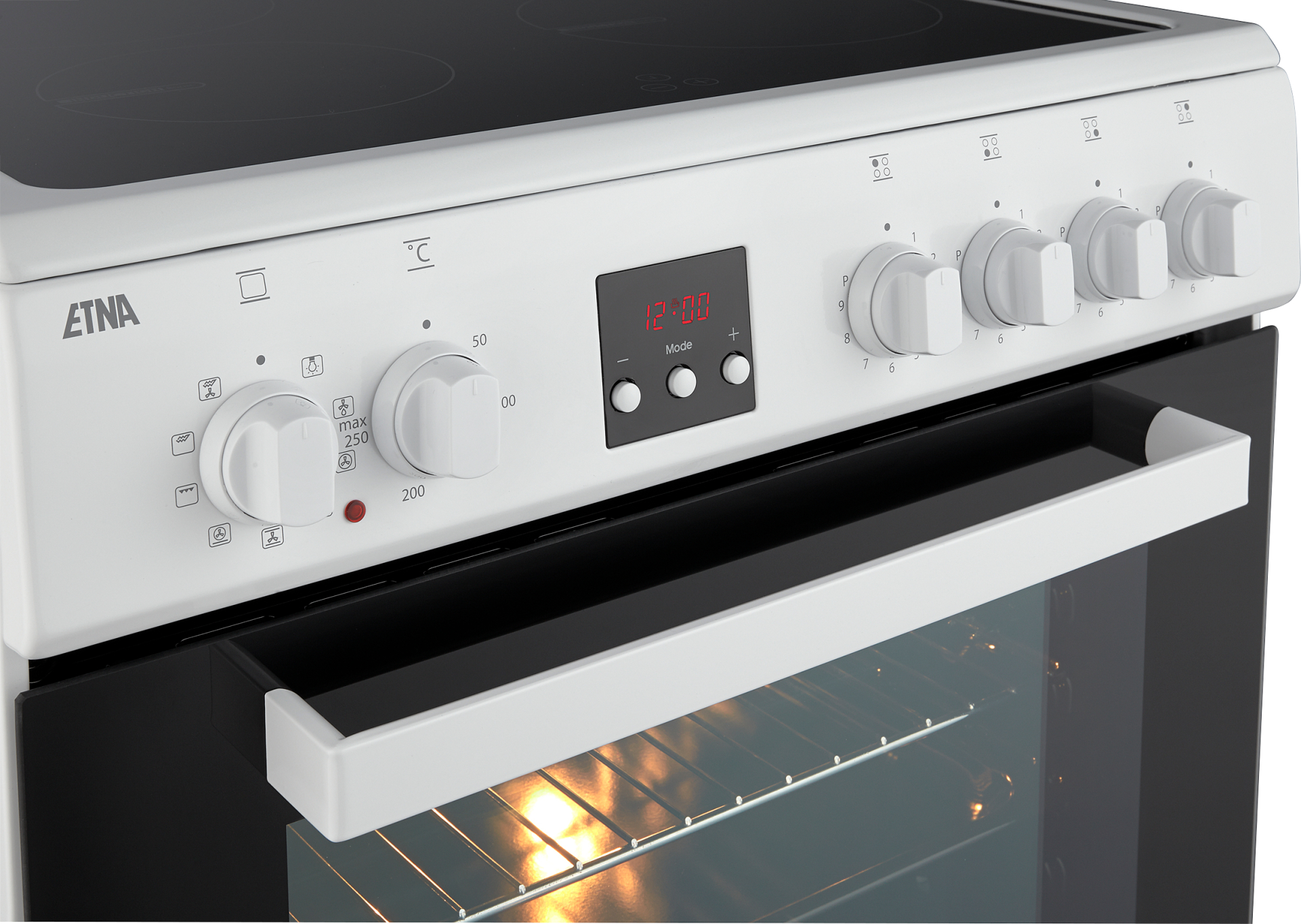 ETNA fornuis met inductie kookplaat - 60cm - FIV760WIT