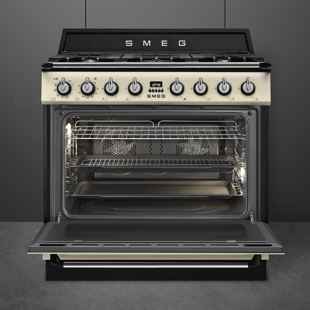 SMEG fornuis met gaskookplaat - 90cm - TR90GPP