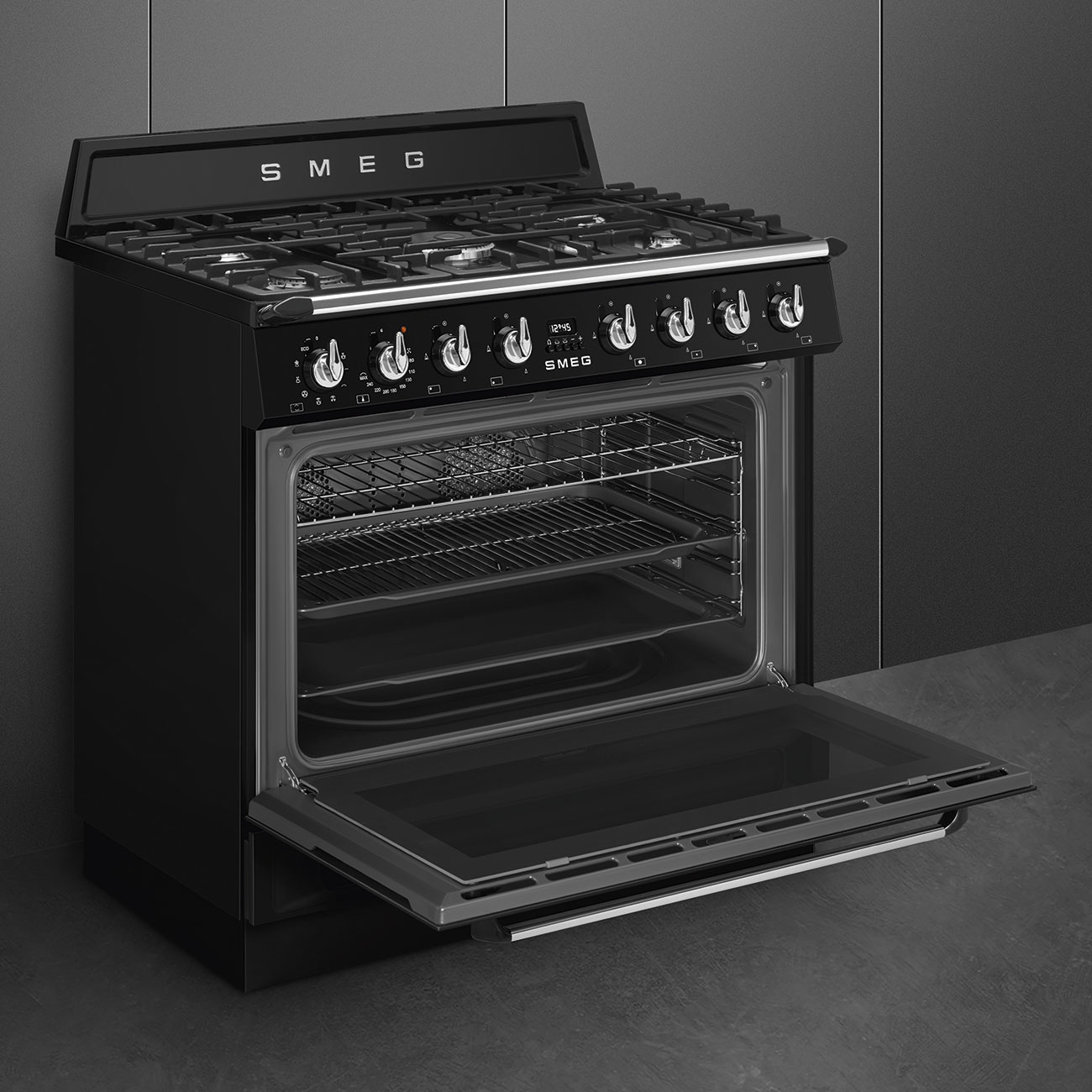 SMEG fornuis met gaskookplaat - 90cm - TR90GMBL