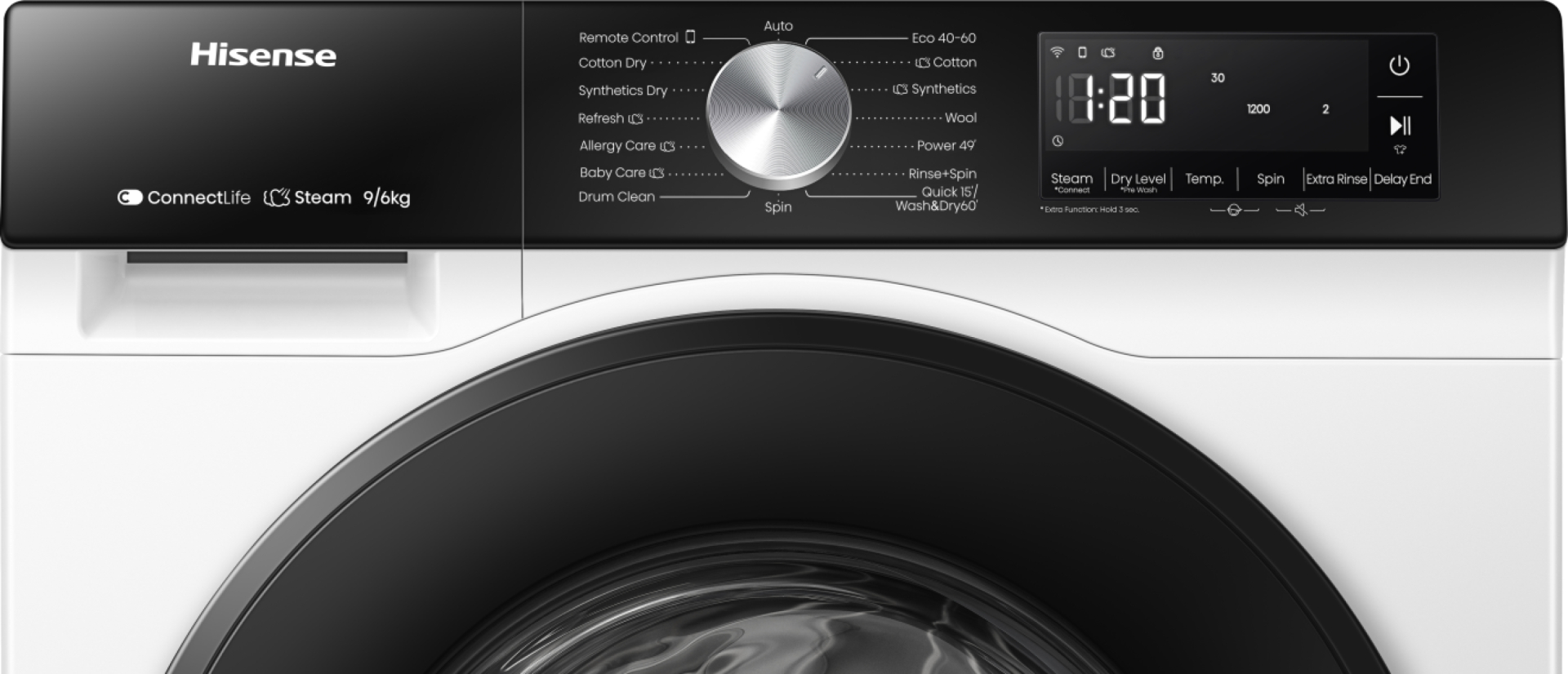 HISENSE was- droogcombinatie - WD3S9043BW3