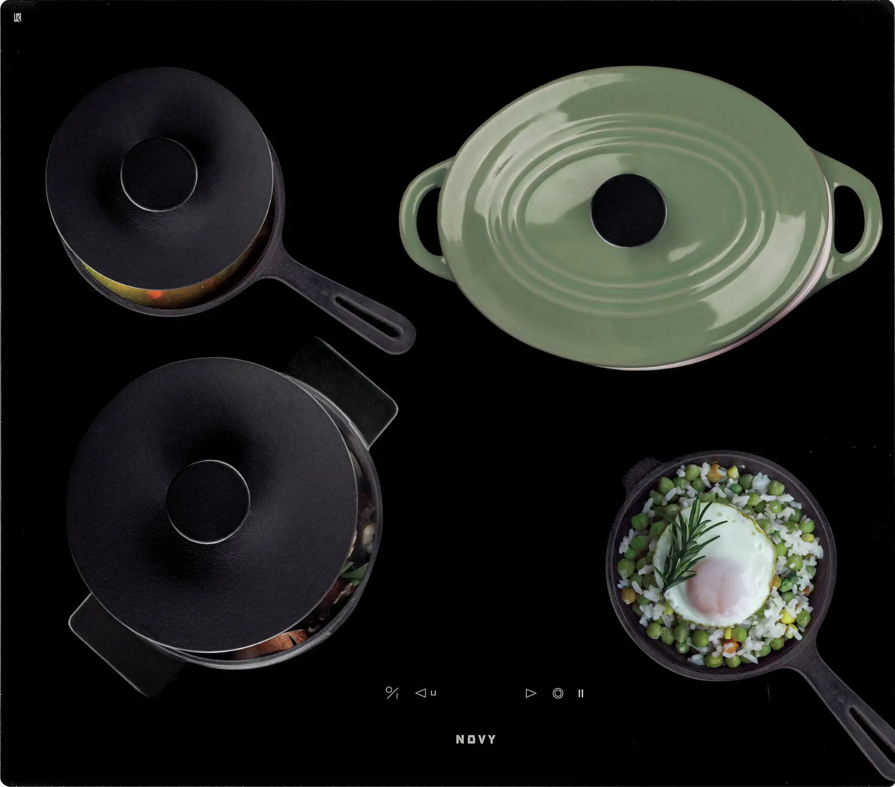 NOVY vitrokeramische kookplaat - 60cm - 1102