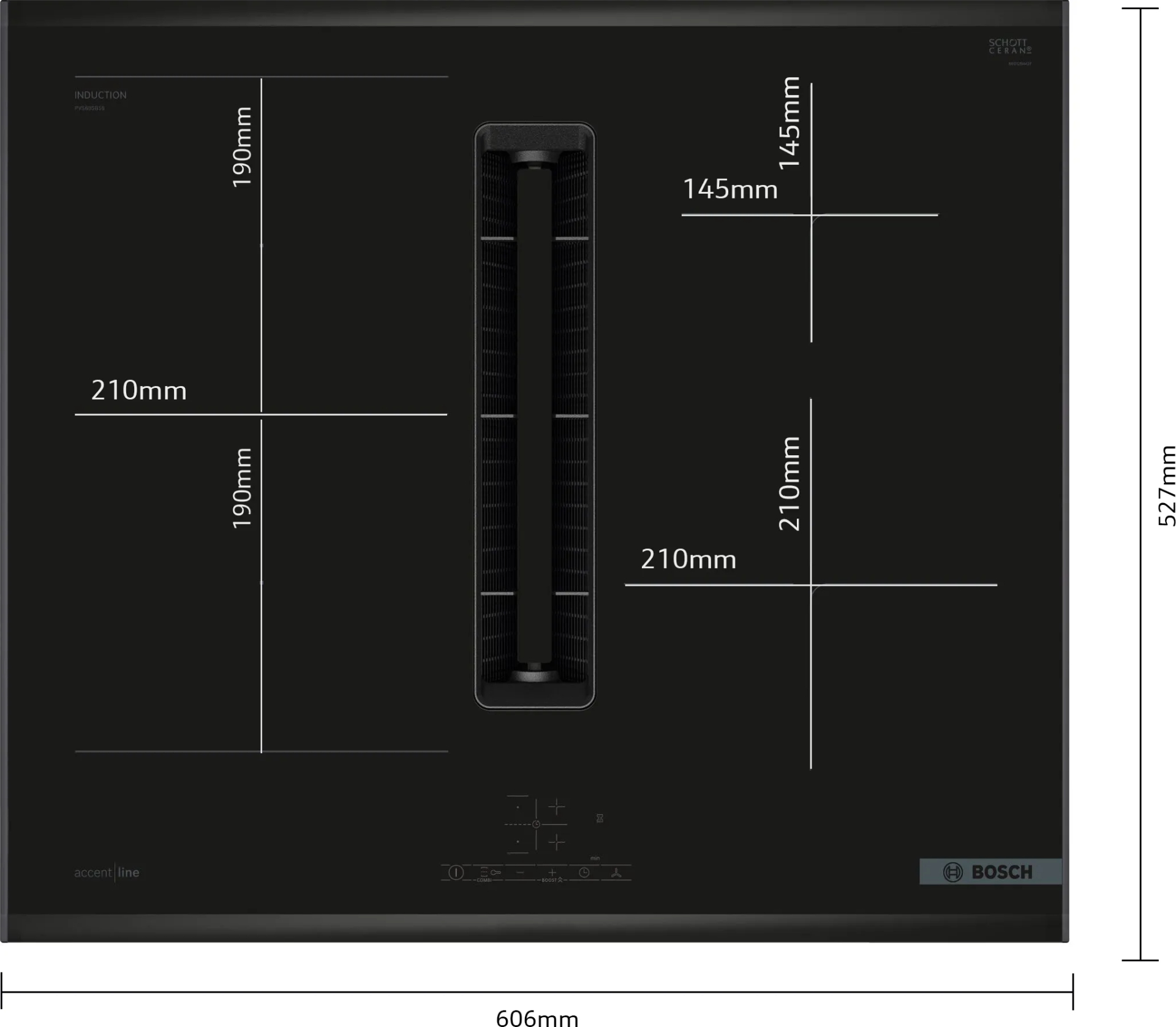 BOSCH SERIE 4 kookplaat met afzuiging - 60cm - PVS695B16E