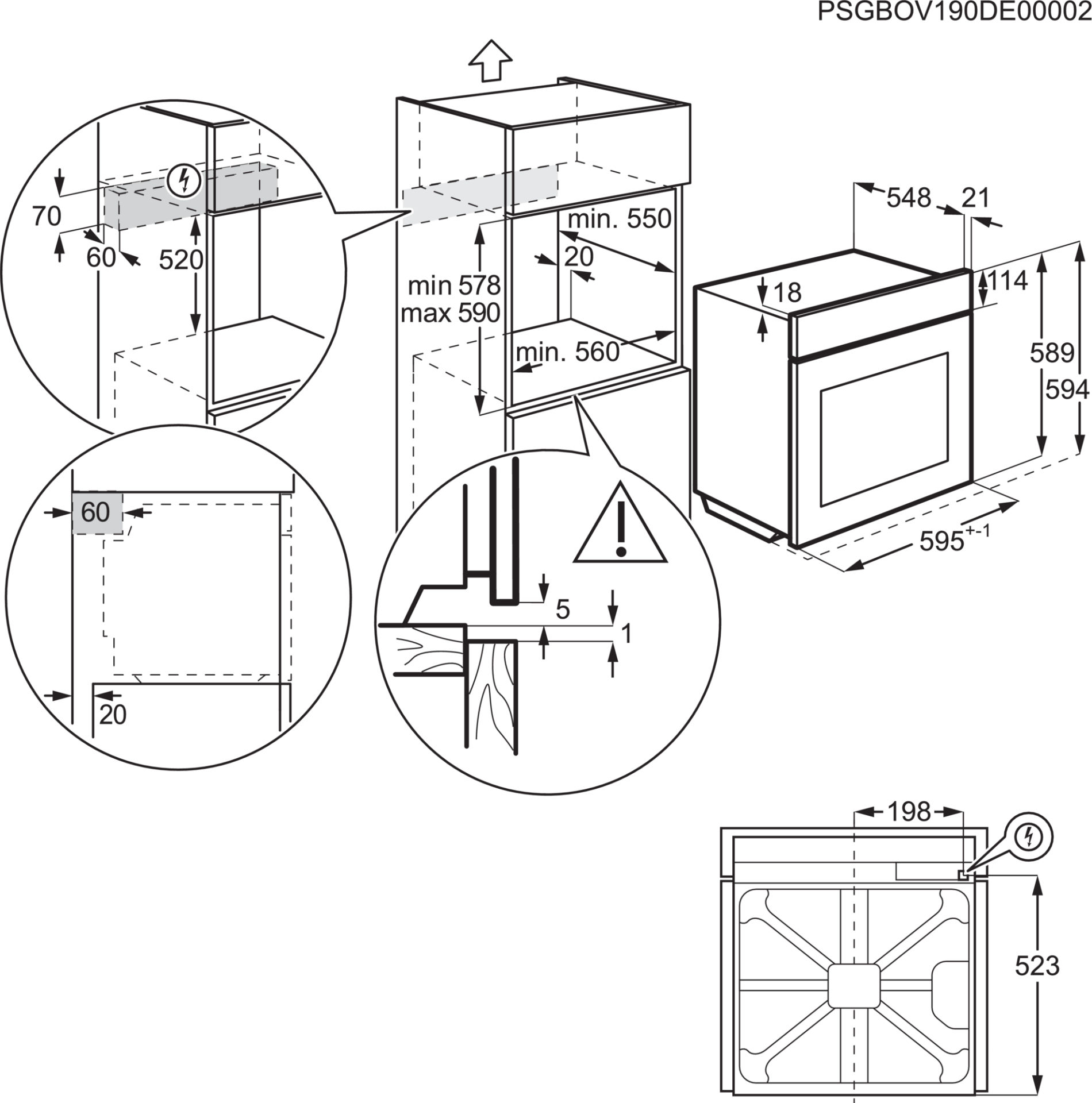 AEG 5000 multifunctionele oven - 60cm - NBU5A40SK
