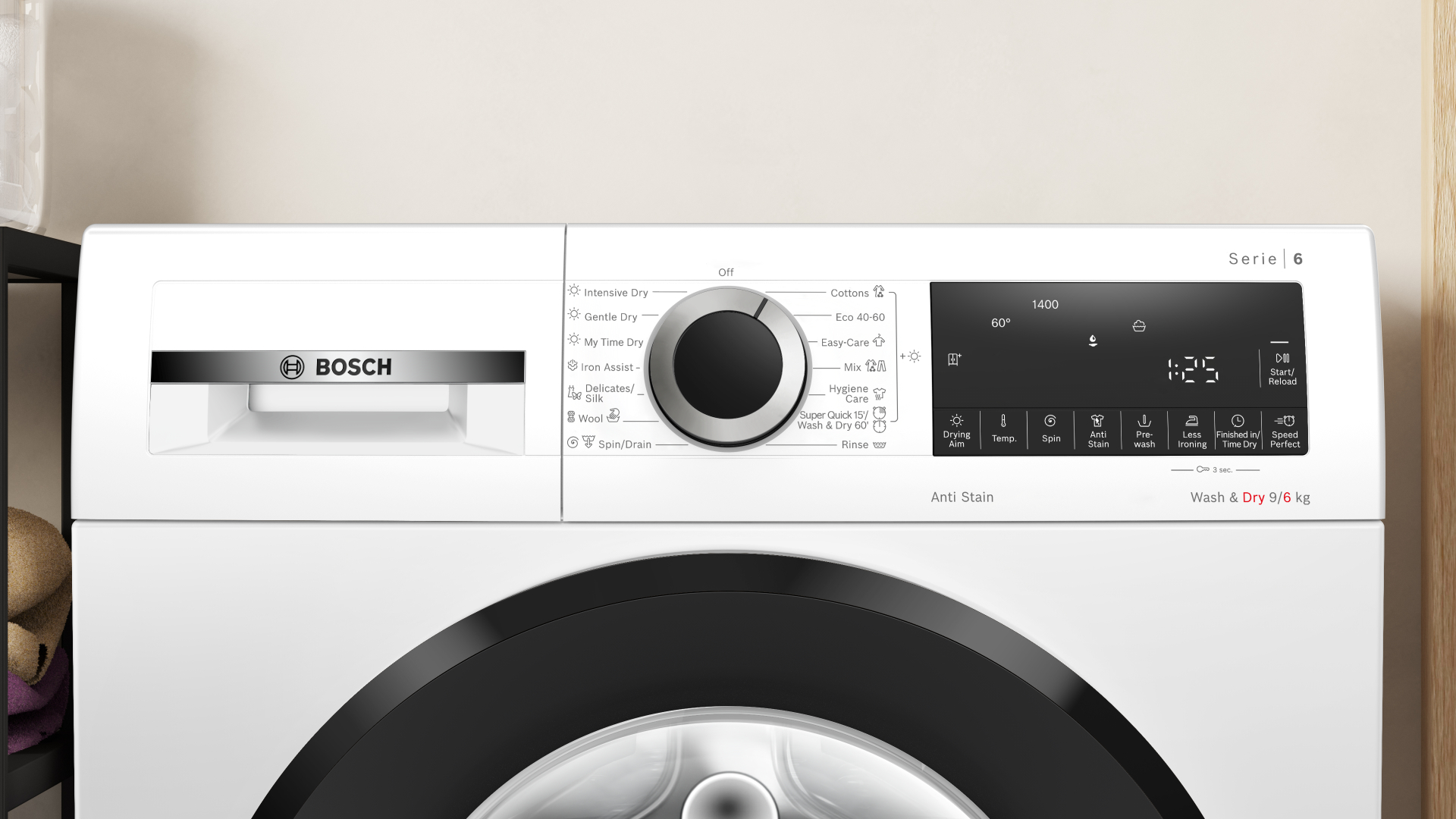 BOSCH SERIE 6 Was-droogcombinatie 6 kg - WNG24401BY