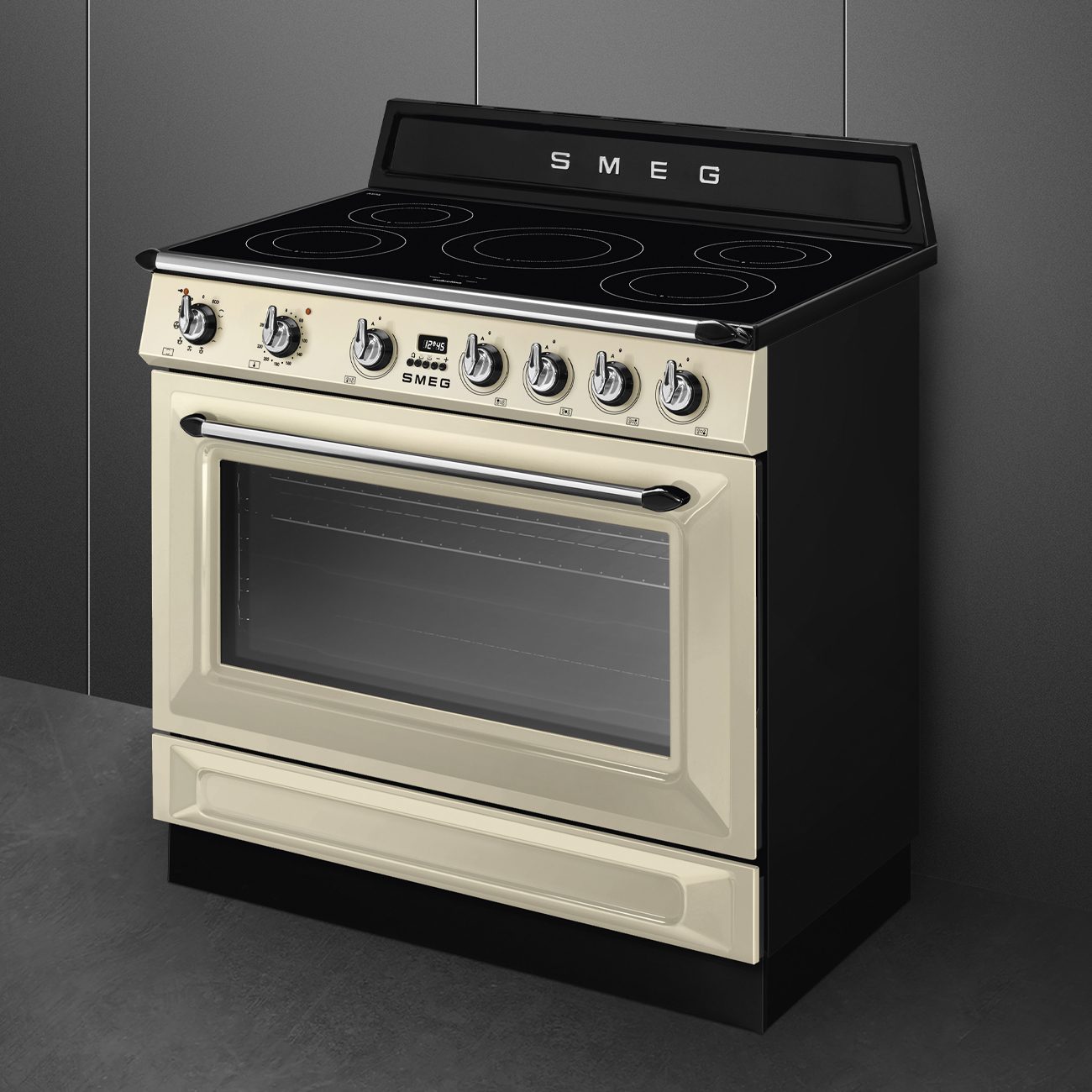 SMEG fornuis met inductie kookplaat - 90cm - TR90IPP