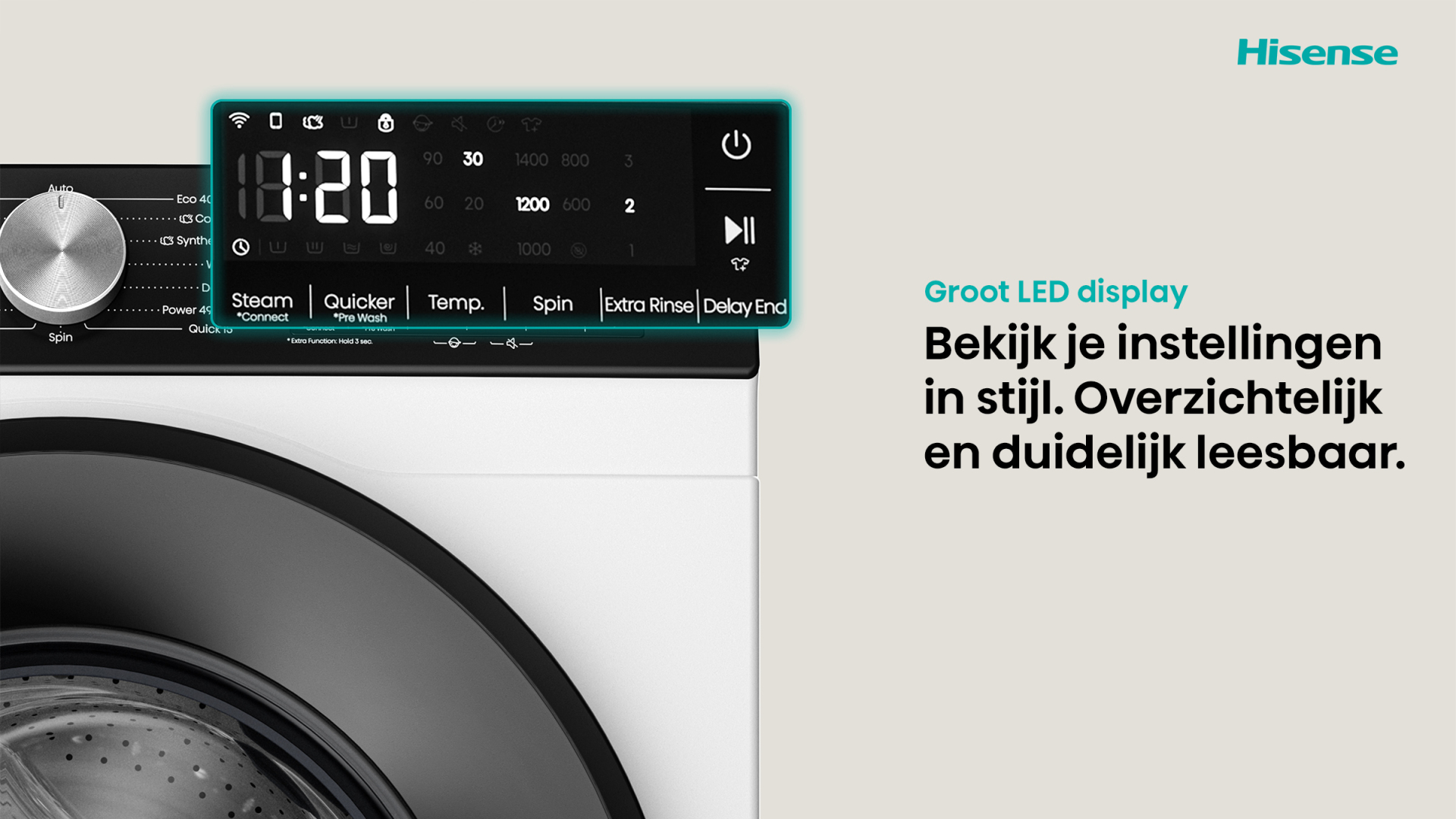 HISENSE was- droogcombinatie - WD3S9043BW3